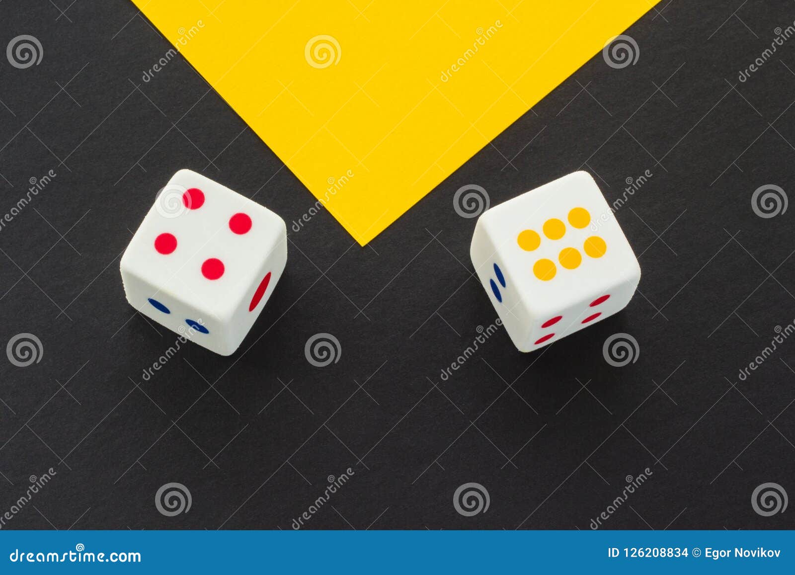 Dice On A Black And Yellow Background Stock Photo Image of addiction