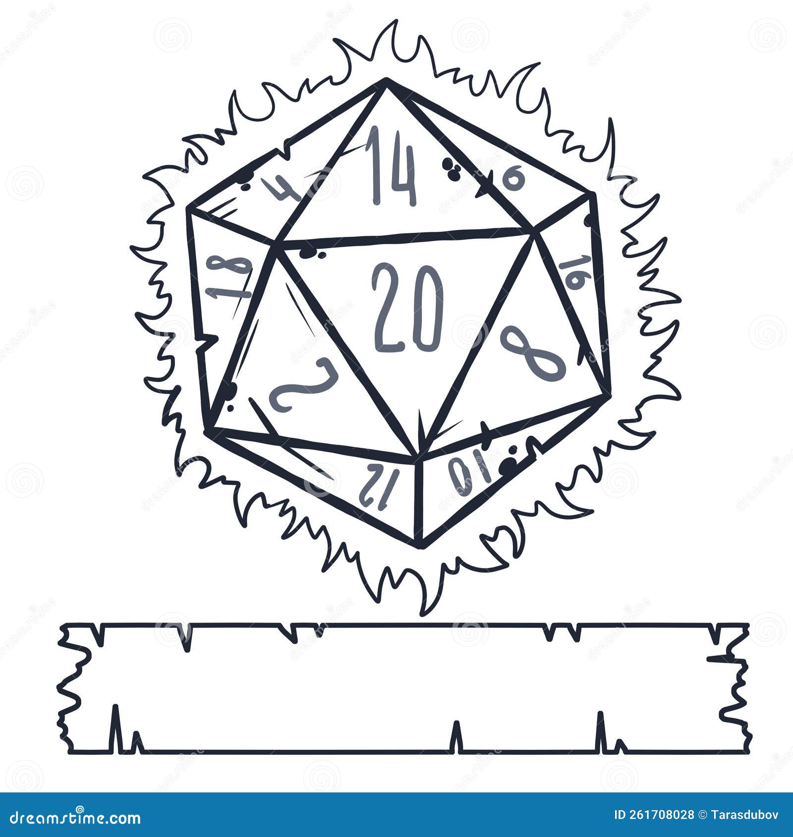 Dice d20 for playing dnd Royalty Free Vector Image