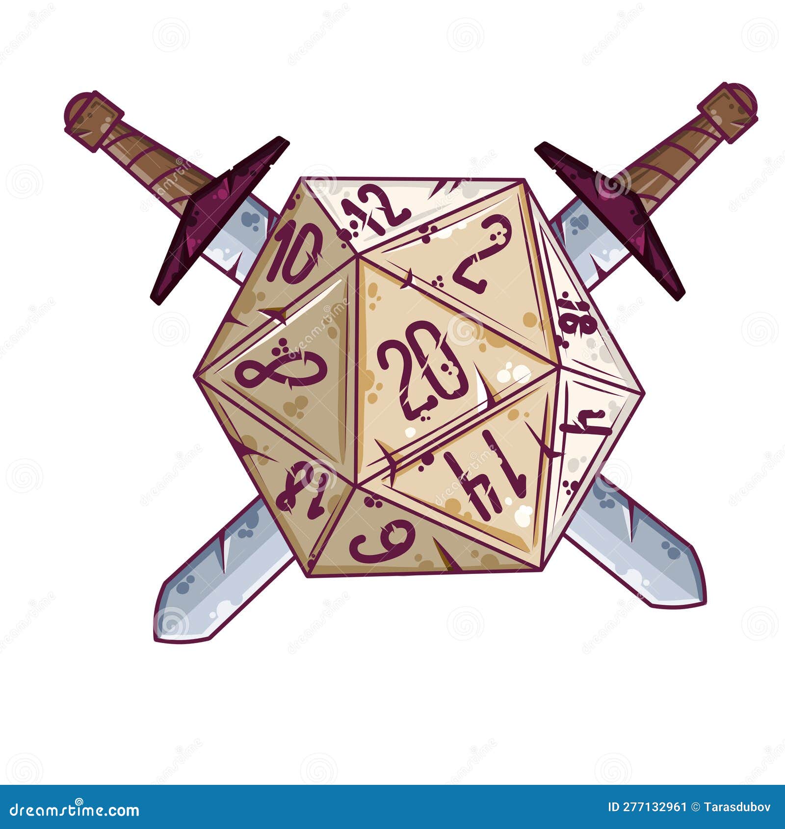 Dice d20 for playing dnd Royalty Free Vector Image