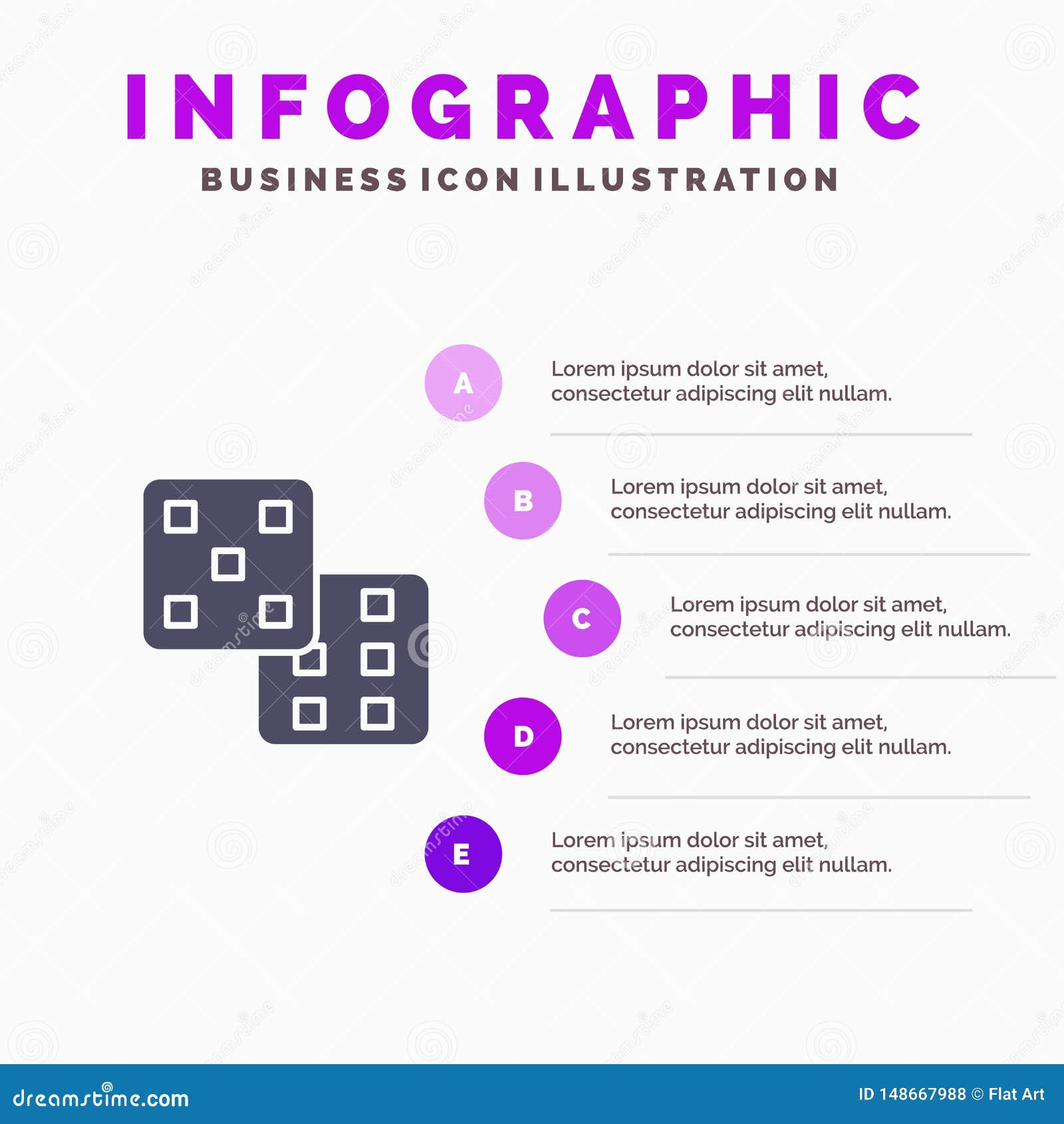 Dice, Gaming, Probability Infographics Presentation Template. 5 Steps