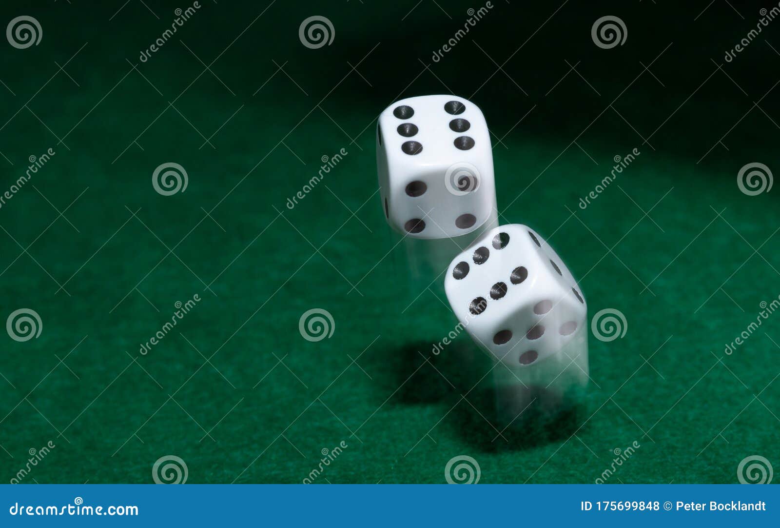 Dice Thrown on a Green Table Stock Photo Image of beautiful