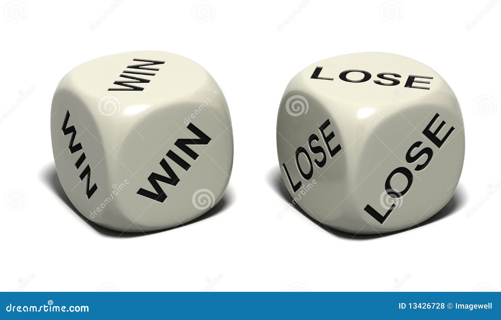 Win Draw Lose White Dice Words Stock Illustration 141042673