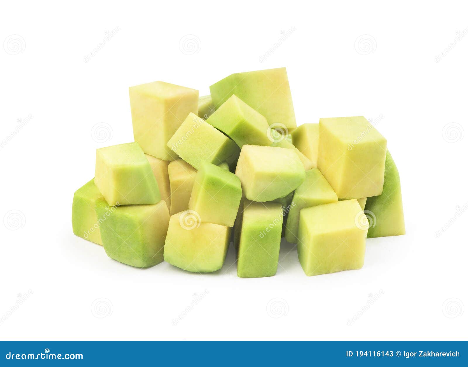 Diced Avocado on a White Background Stock Image Image of food, bunch