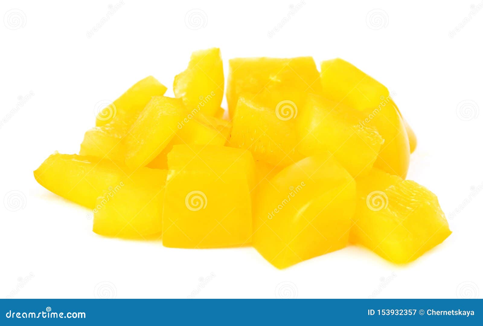 Diced Yellow Bell Pepper on White Stock Image Image of bellpepper