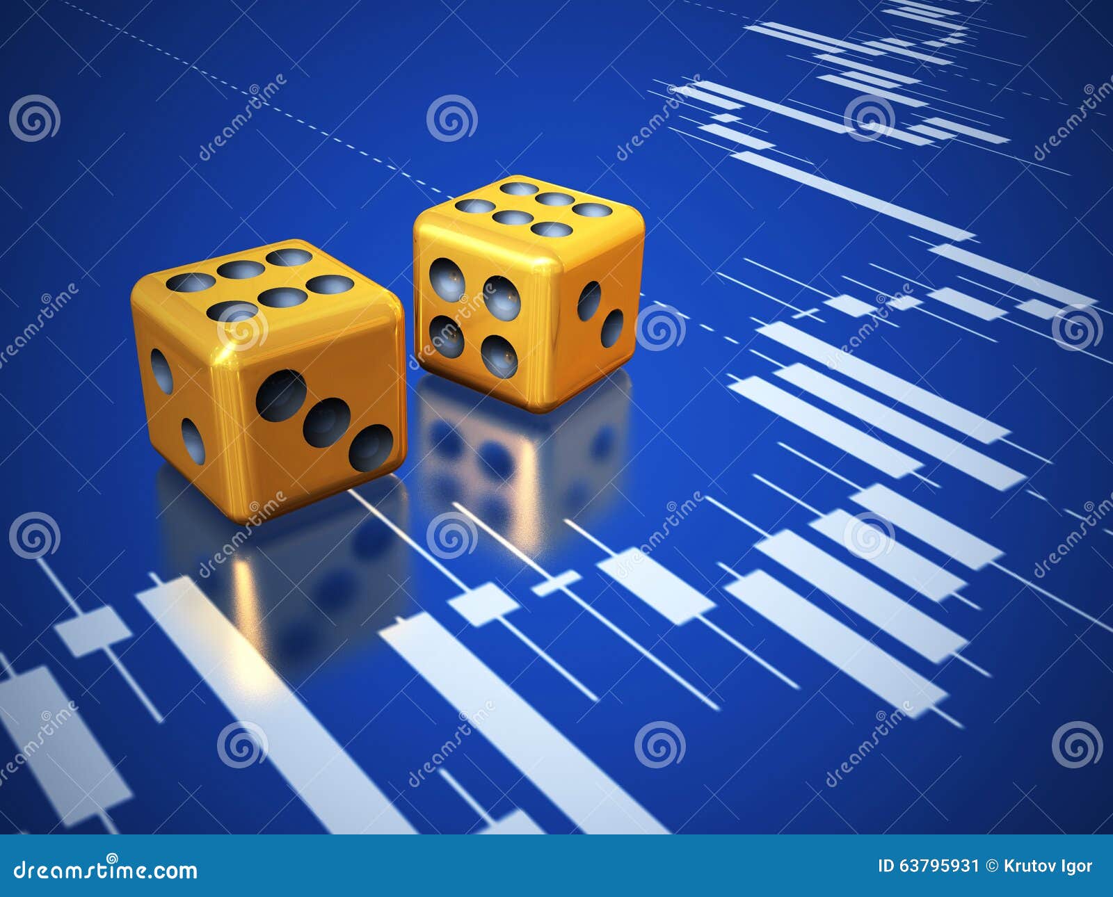 Dices and stock chart. stock illustration. Illustration of paper 63795931