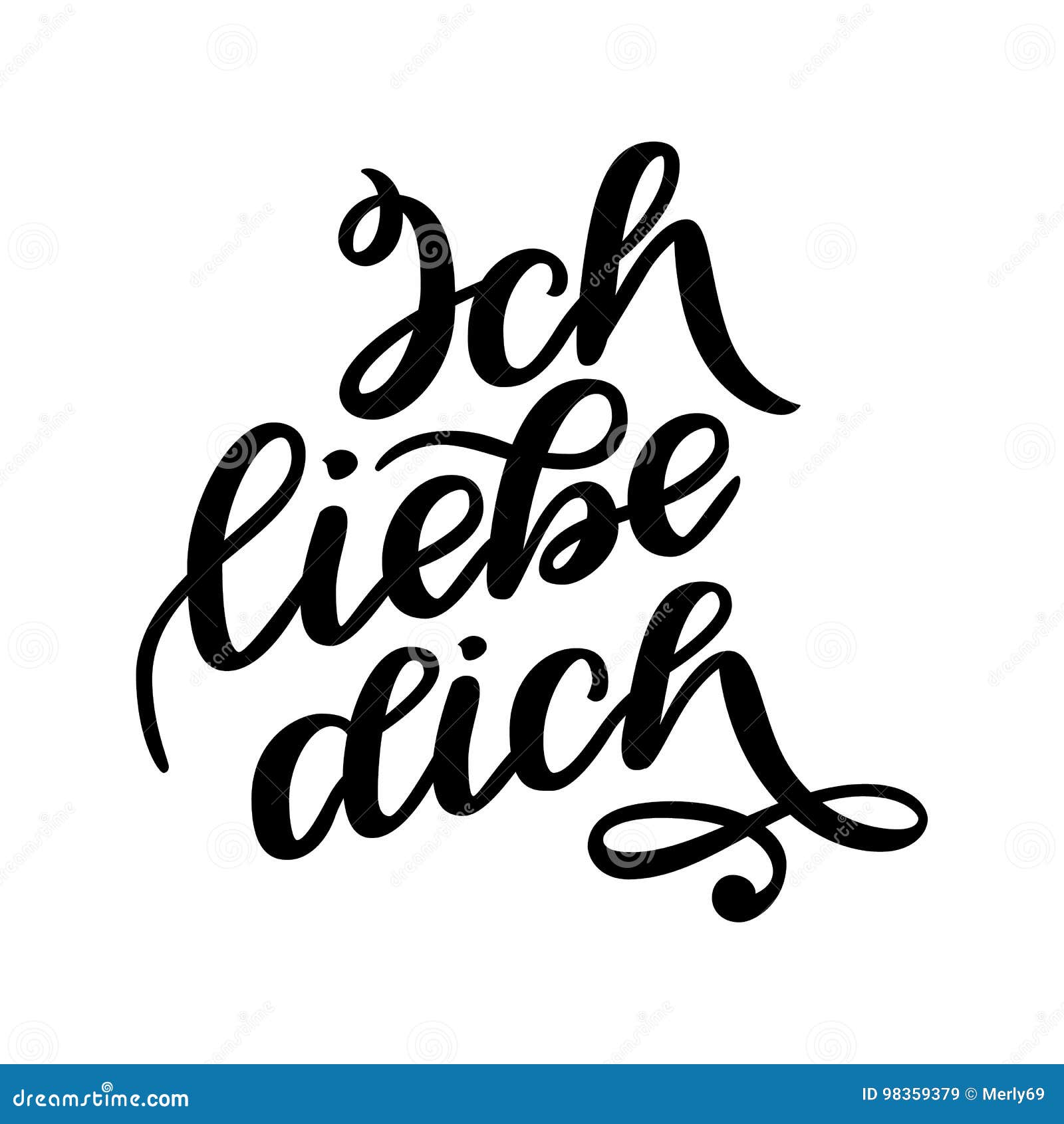 Dich Do Liebe De Ich Declaração Do Amor No Alemão Frase Escrita à Mão  Romântica Sobre O Amor Rotulação Tirada Mão a Ilustração do Vetor -  Ilustração de tipografia, postcard: 98359379