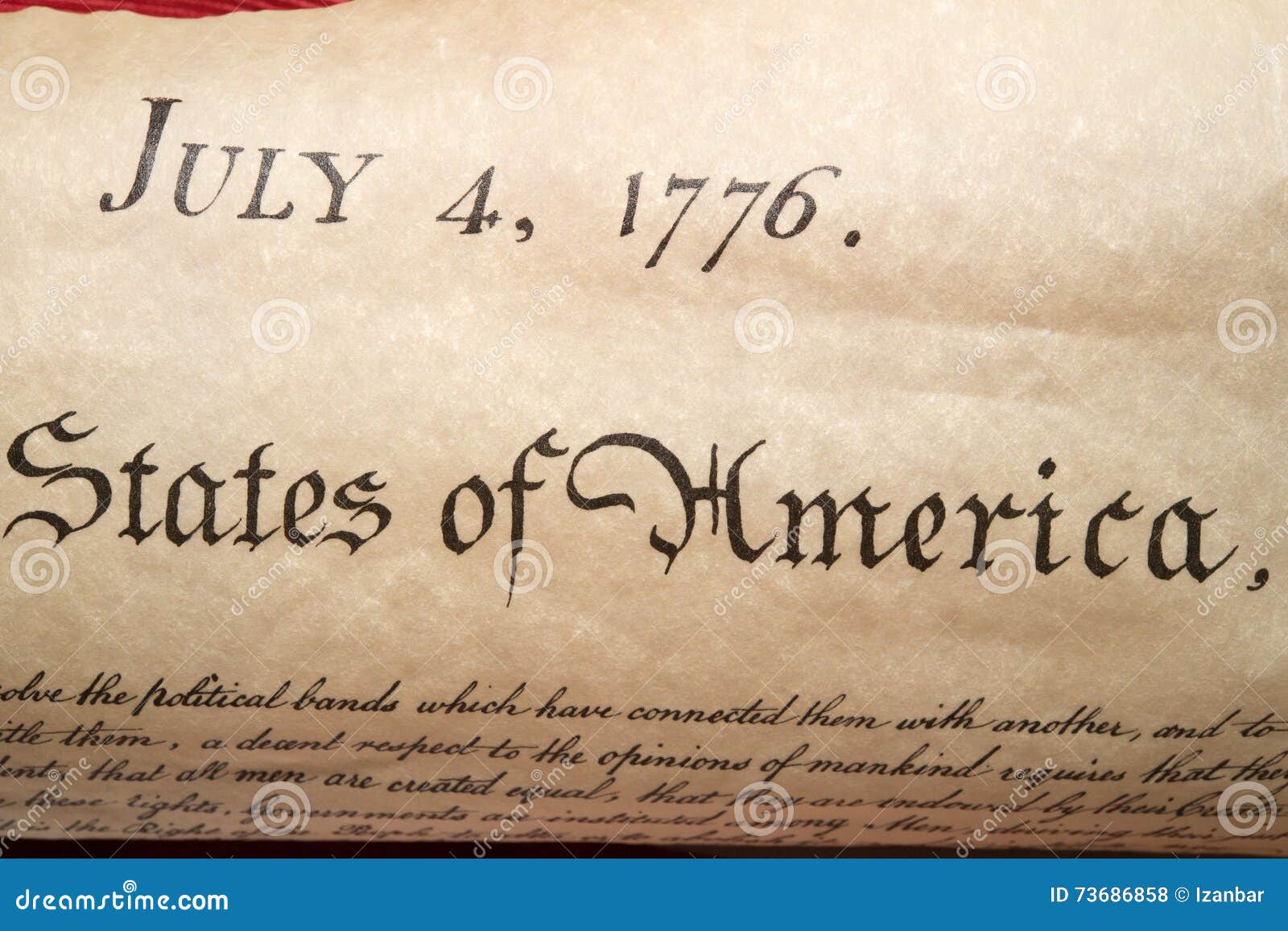 pix 4 Luglio 1776 Dichiarazione D'indipendenza dreamstime