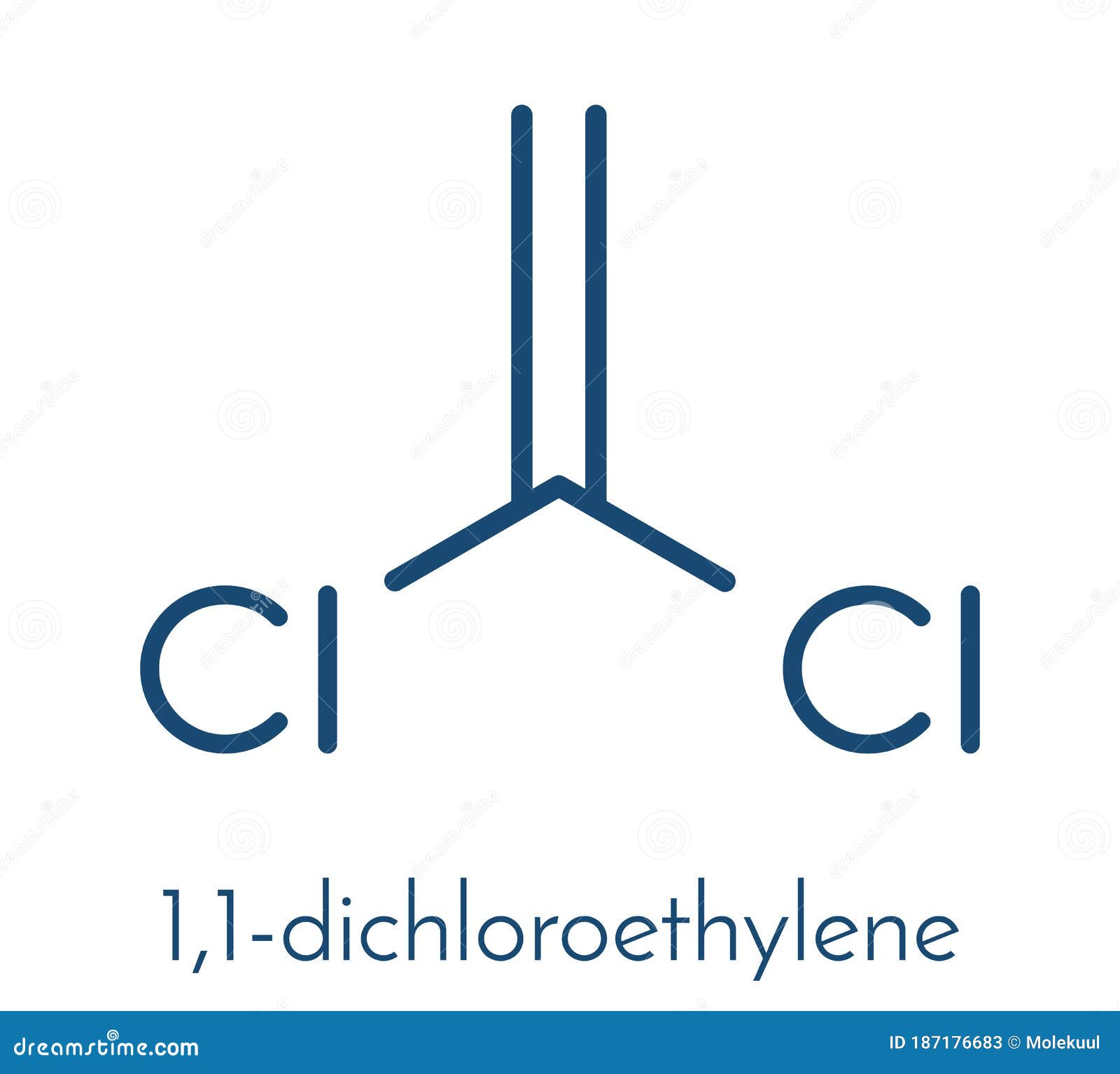Polyvinylidene Chloride PVDC Polymer, Chemical Structure. Skeletal ...