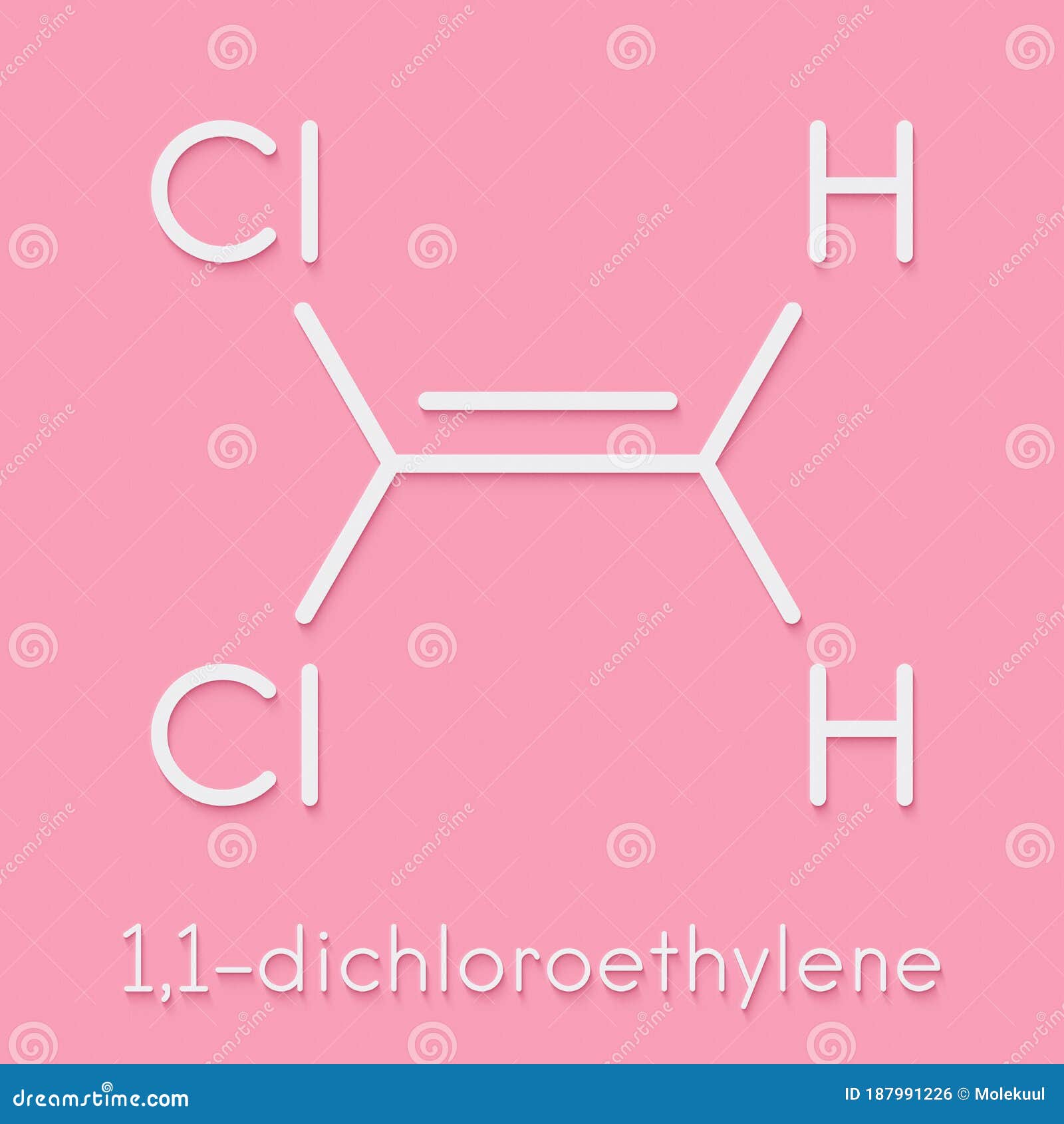 Polyvinylidene Chloride PVDC Polymer, Chemical Structure. Skeletal ...