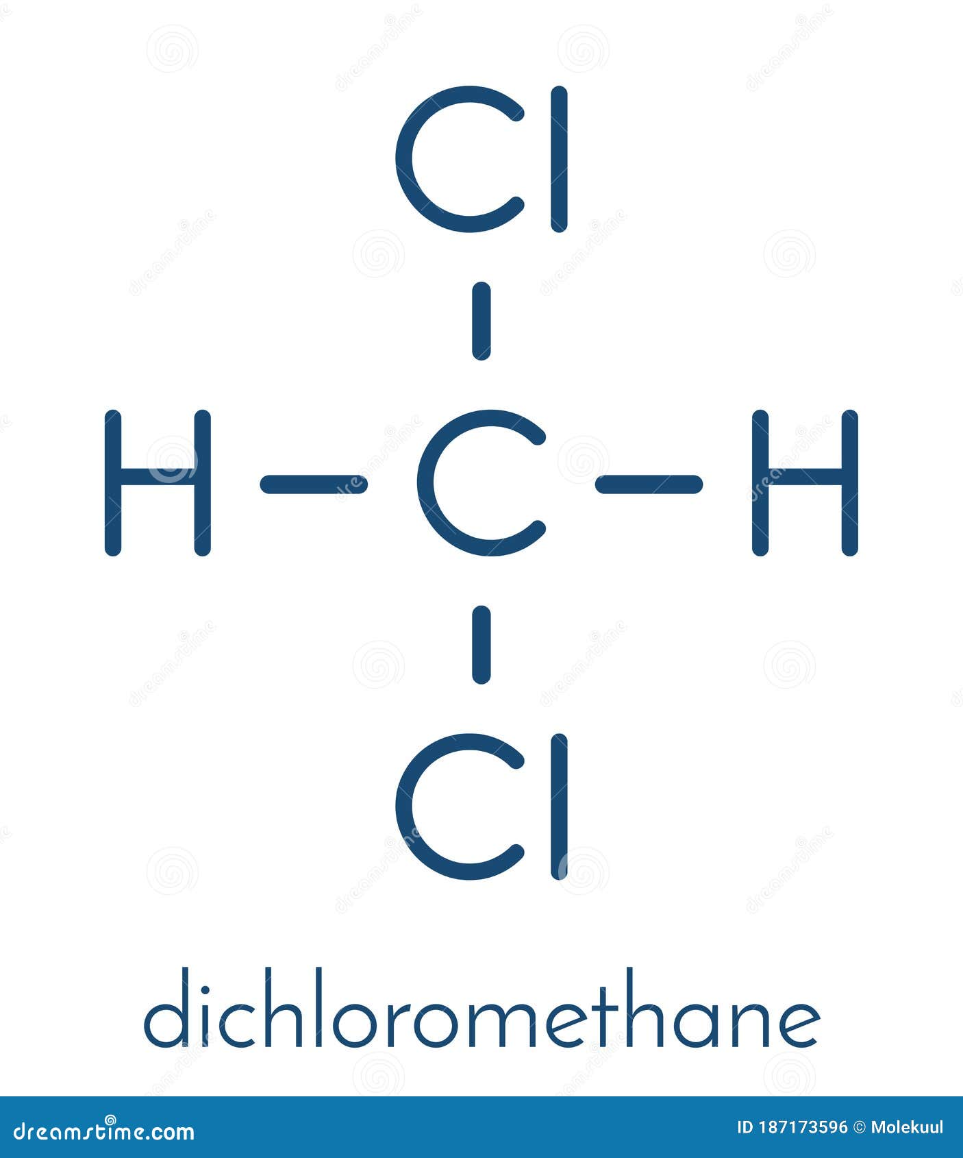 Dichloromethane DCM Solvent Molecule. Skeletal Formula. Stock Vector ...