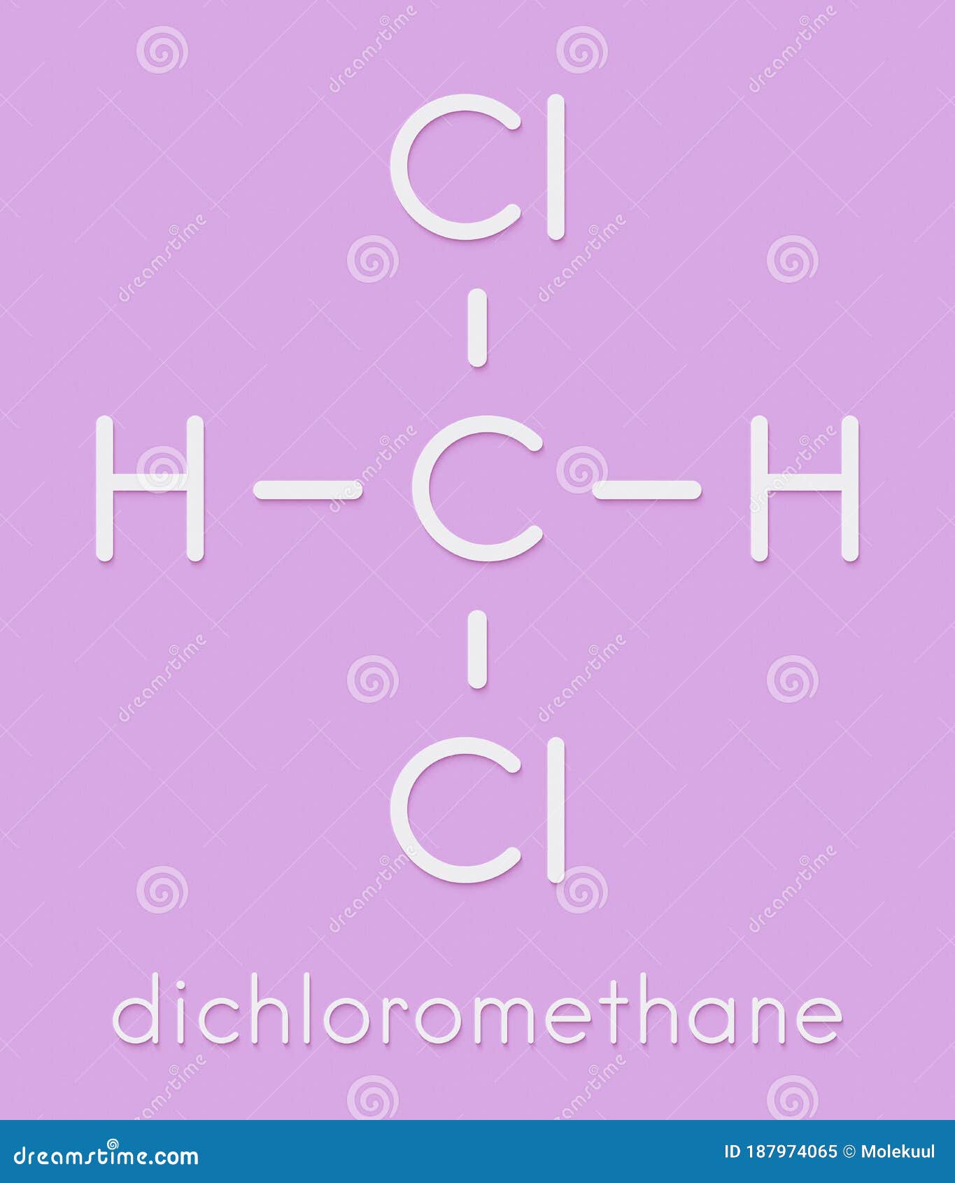 Dichloromethane DCM Solvent Molecule. Skeletal Formula. Stock ...