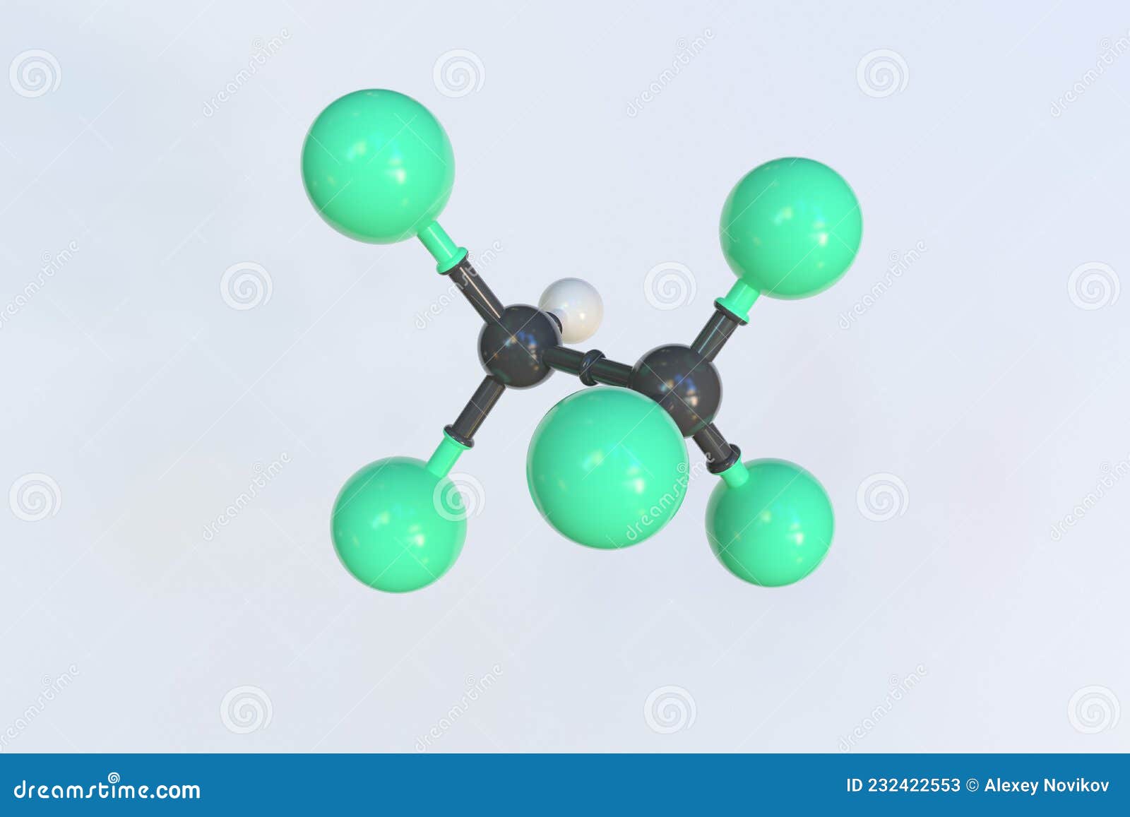 Dichlorotrifluoroethane Molecule, Isolated Molecular Model. 3D ...