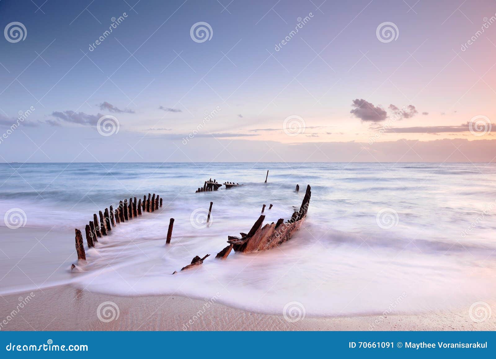 dicky wreck at sunrise