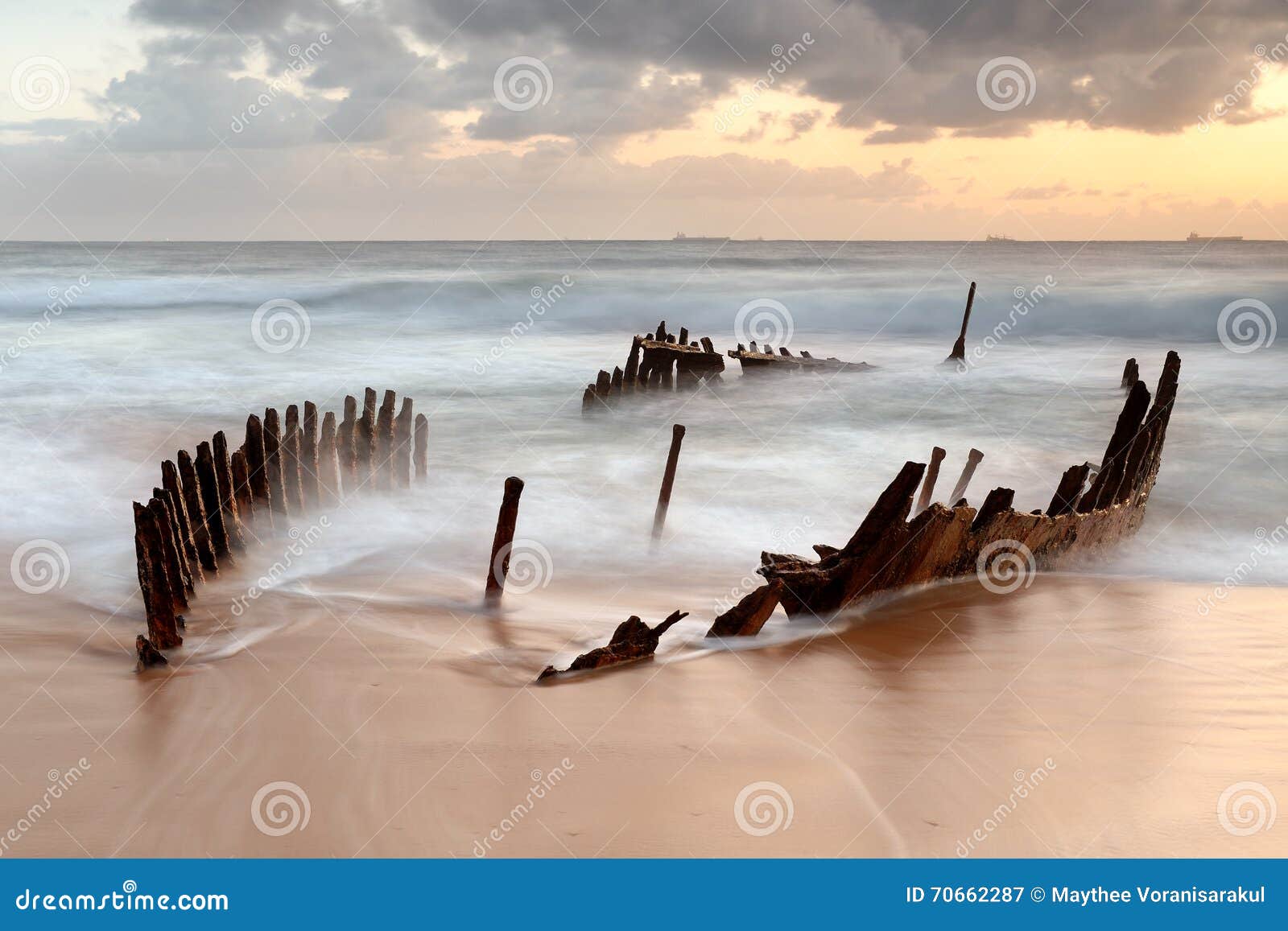 dicky wreck at sunrise