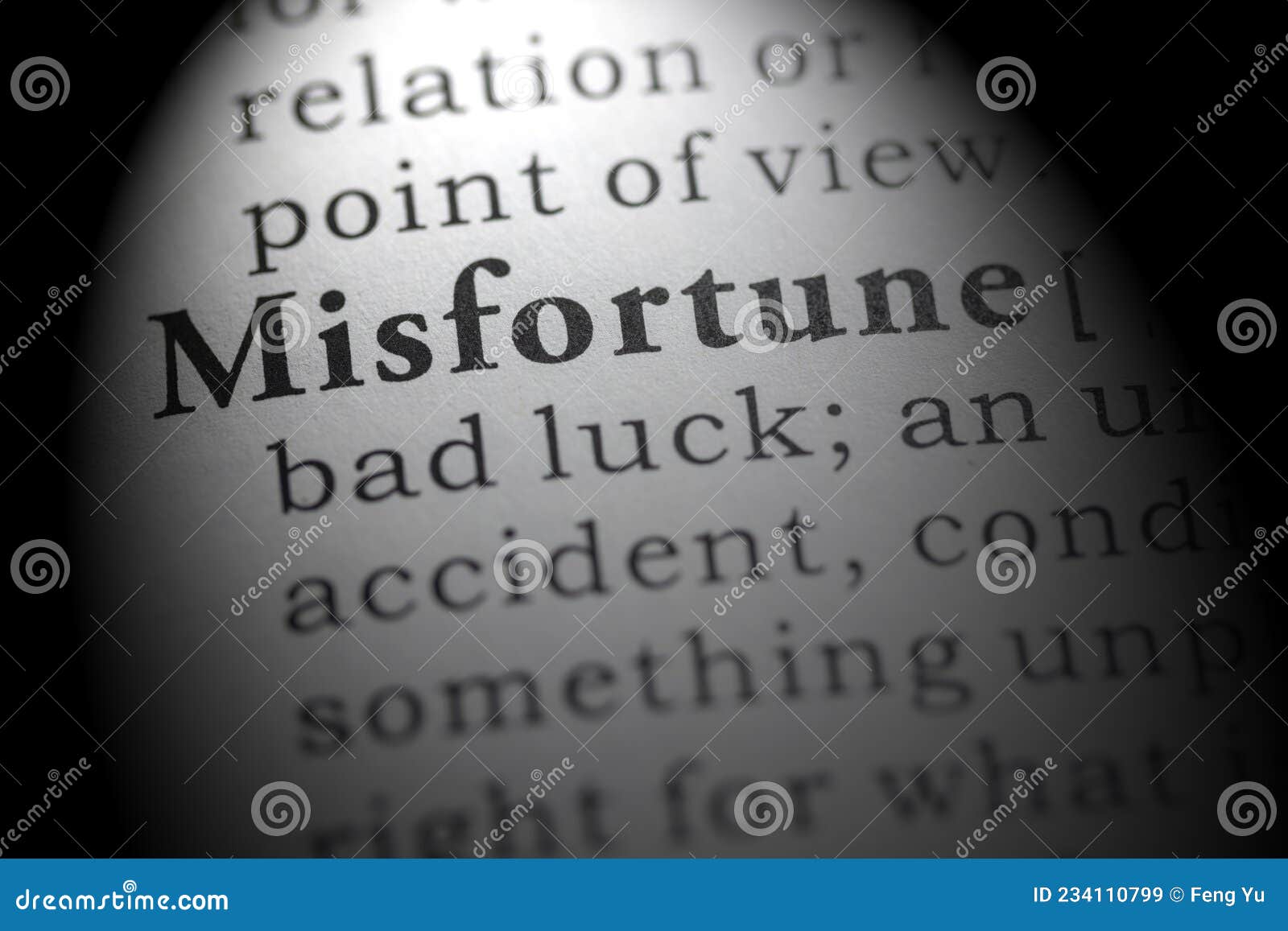 dictionary definition of misfortune
