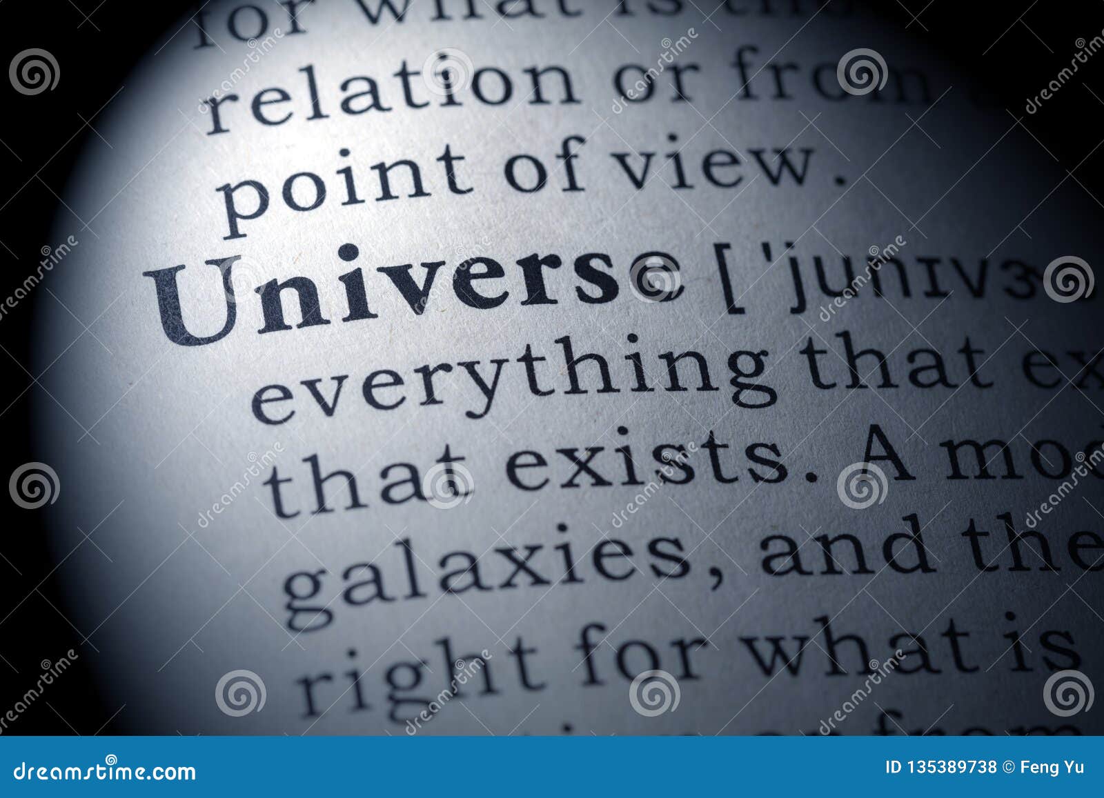 Dictionary Definition of Universe Stock Photo Image of blue, universe