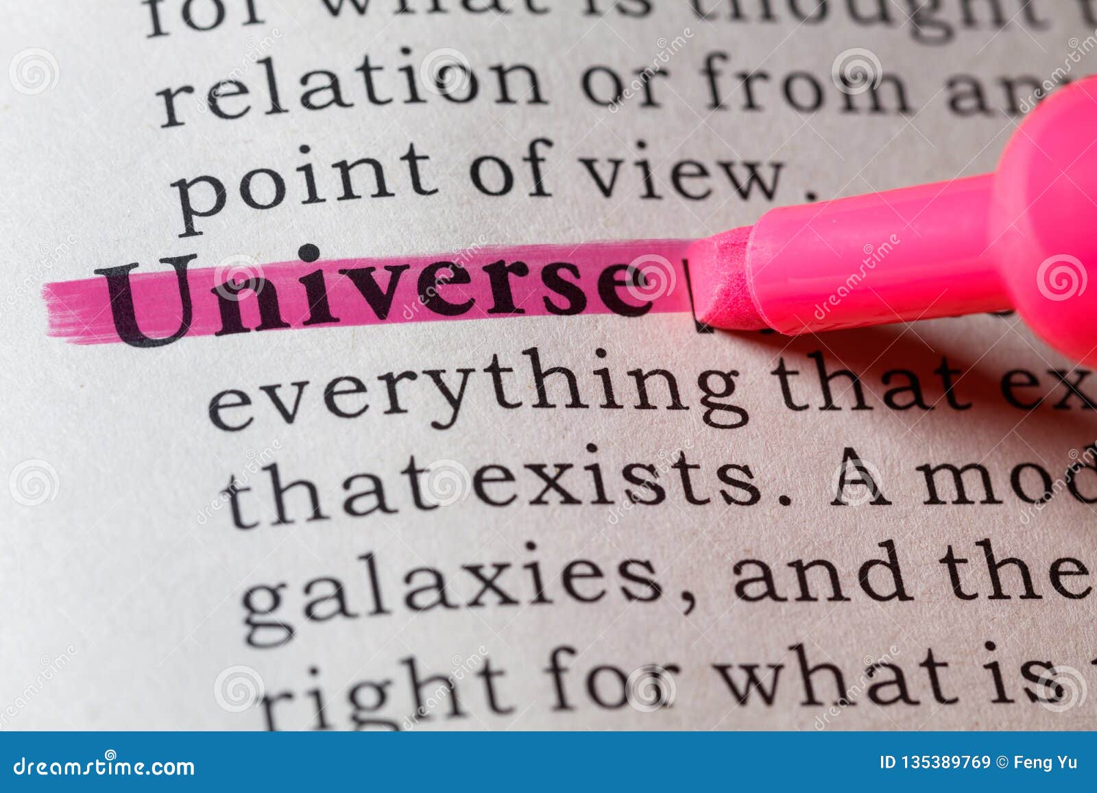 Dictionary Definition of Universe Stock Image Image of dictionary