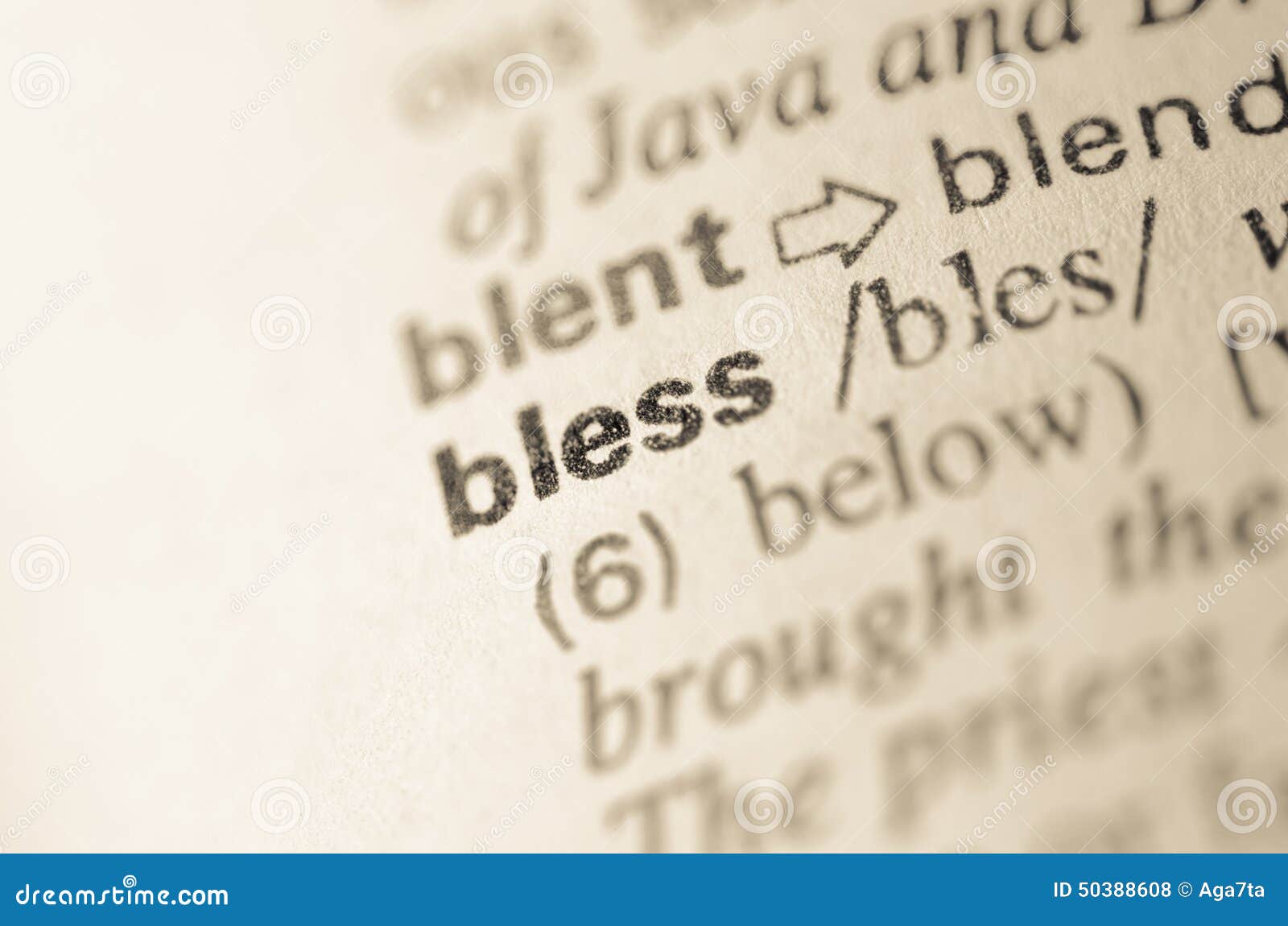 Dictionary Definition of Word Bless Stock Photo Image of concept