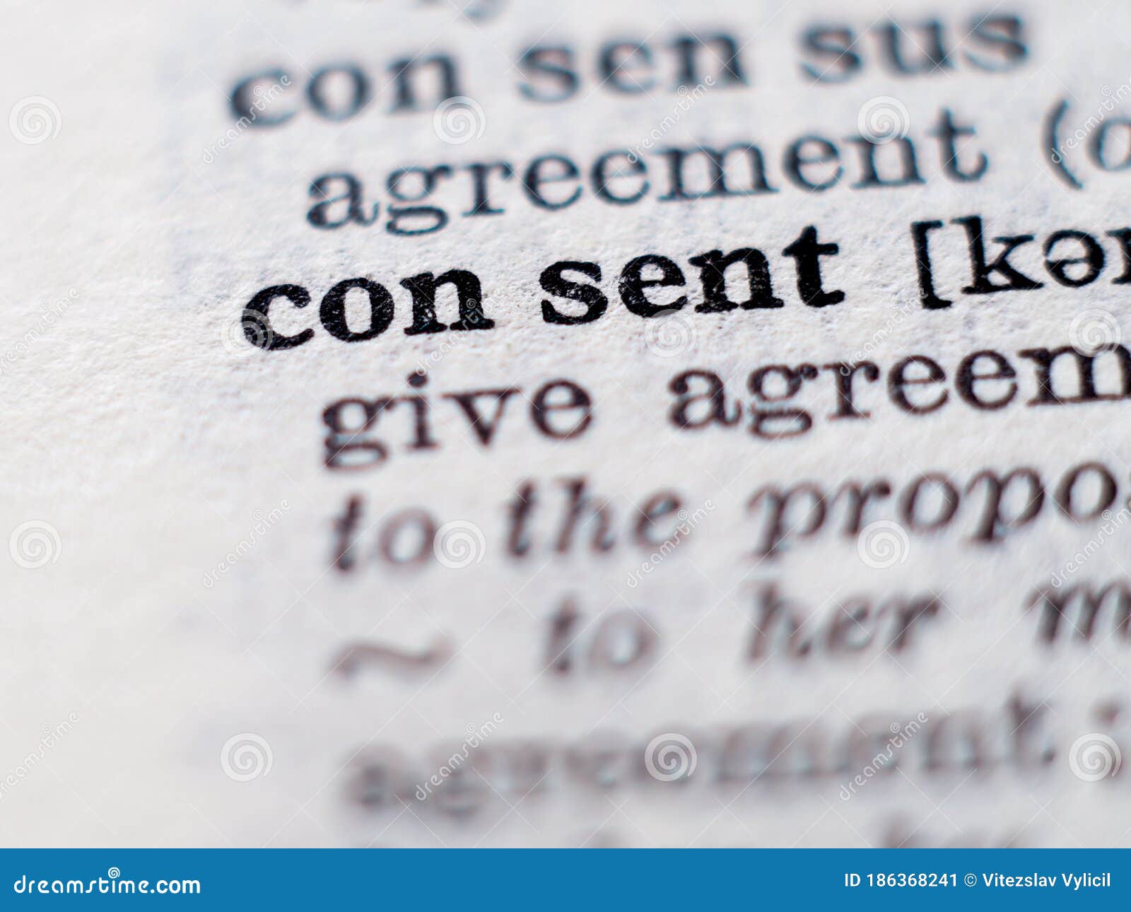Dictionary Definition of Word Consent Stock Image Image of dictionary