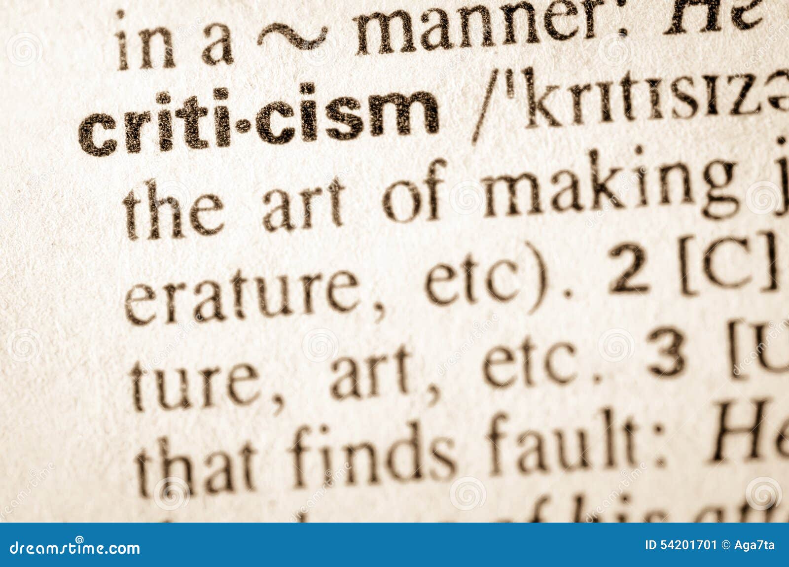 define the criticism
