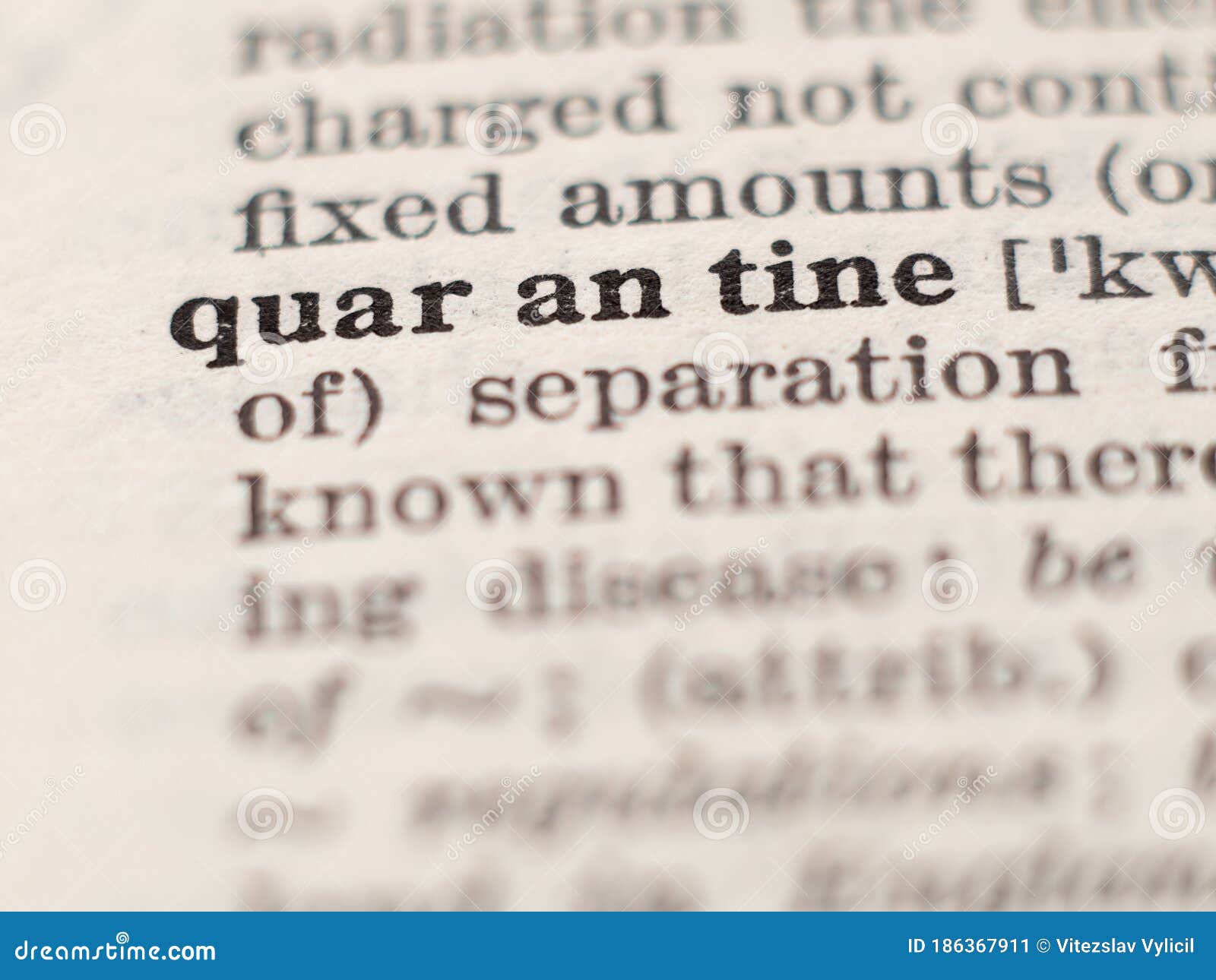 Definition Of Quarantine Stock Image 171933985