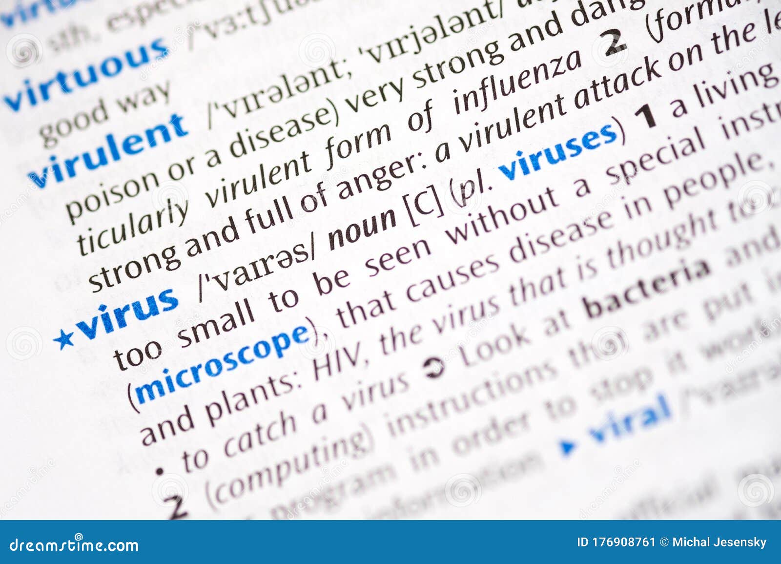 Dictionary Virus Word Definition Stock Image Image of pandemic