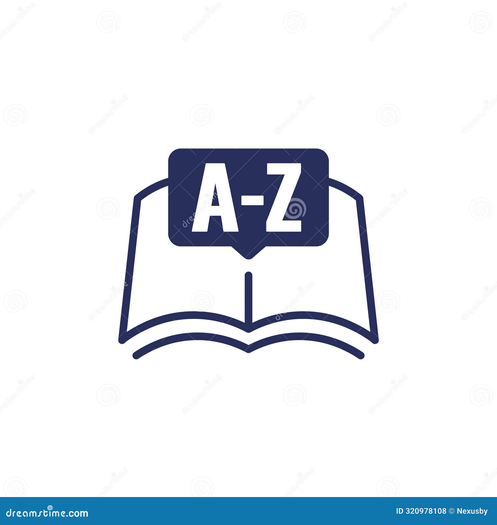 Dictionary or Vocabulary Book Icon Stock Vector Illustration of