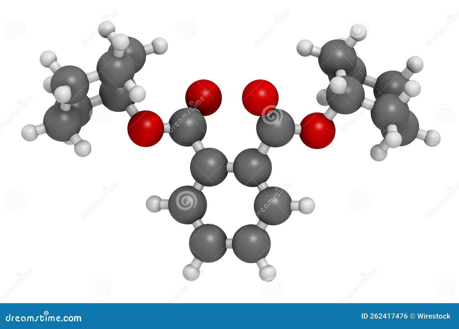 dicyclohexyl phthalate (dcp) plasticizer molecule. 3d rendering.