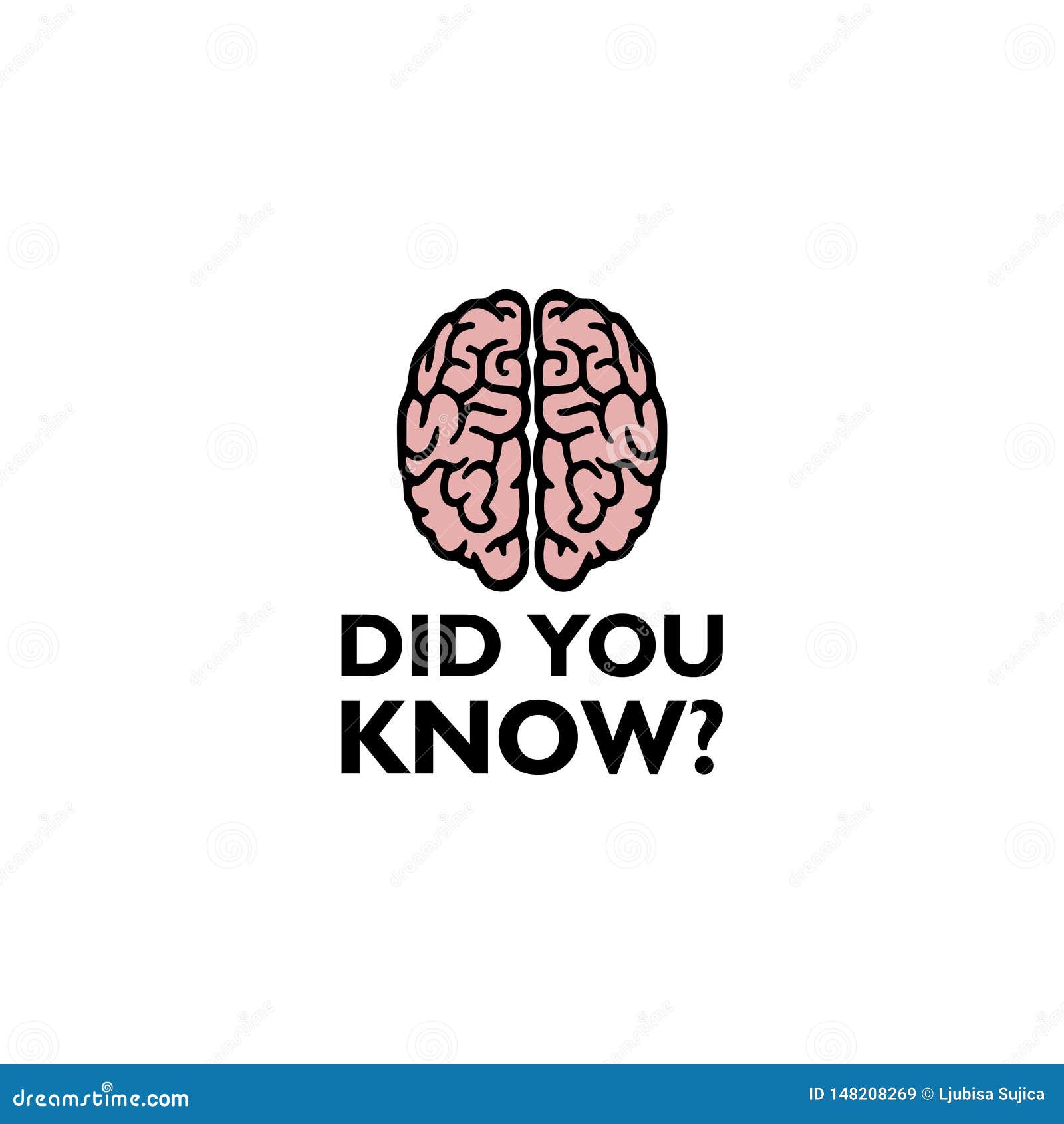 Did You Know With Brain Logo Stock Vector Illustration Of Fact Question