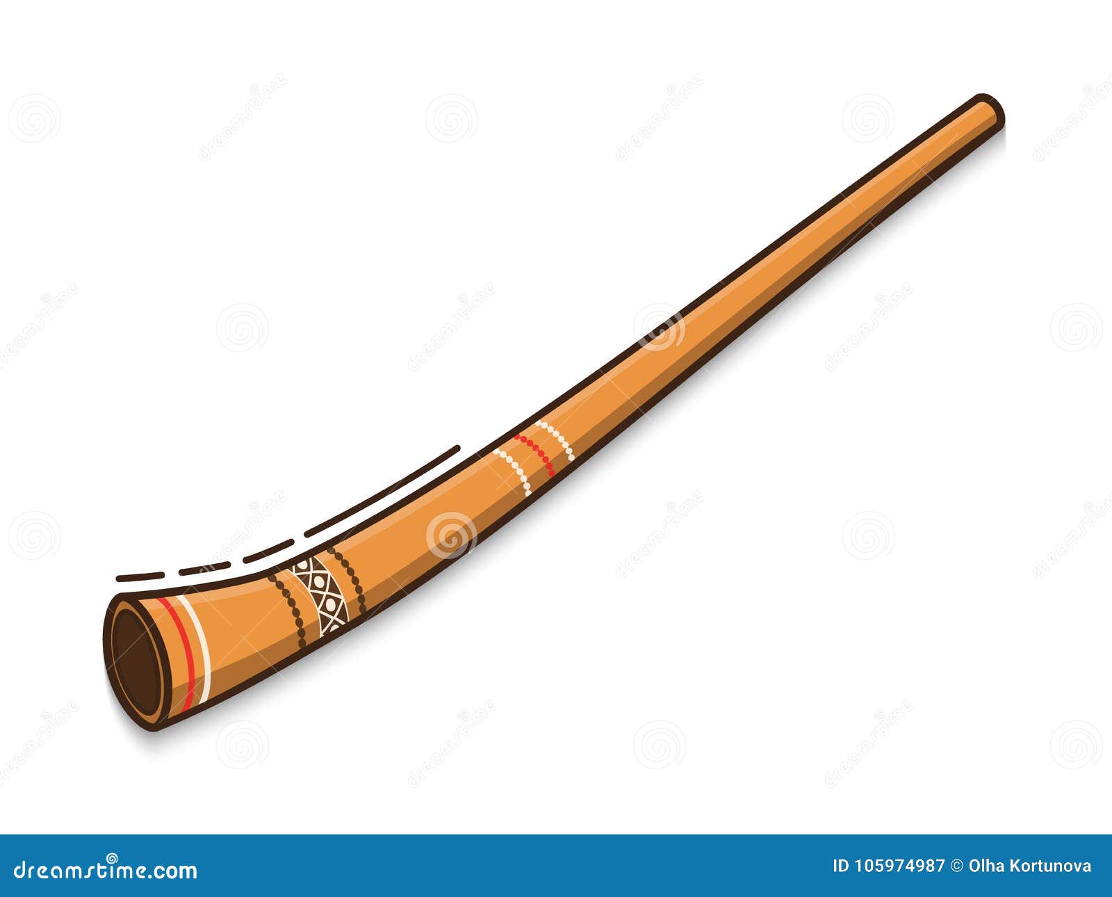 Didgeridoo is a Traditional Musical Instrument of Australian Aborigines. Vector Icon on White Stock - Illustration of indigenous, life: 105974987
