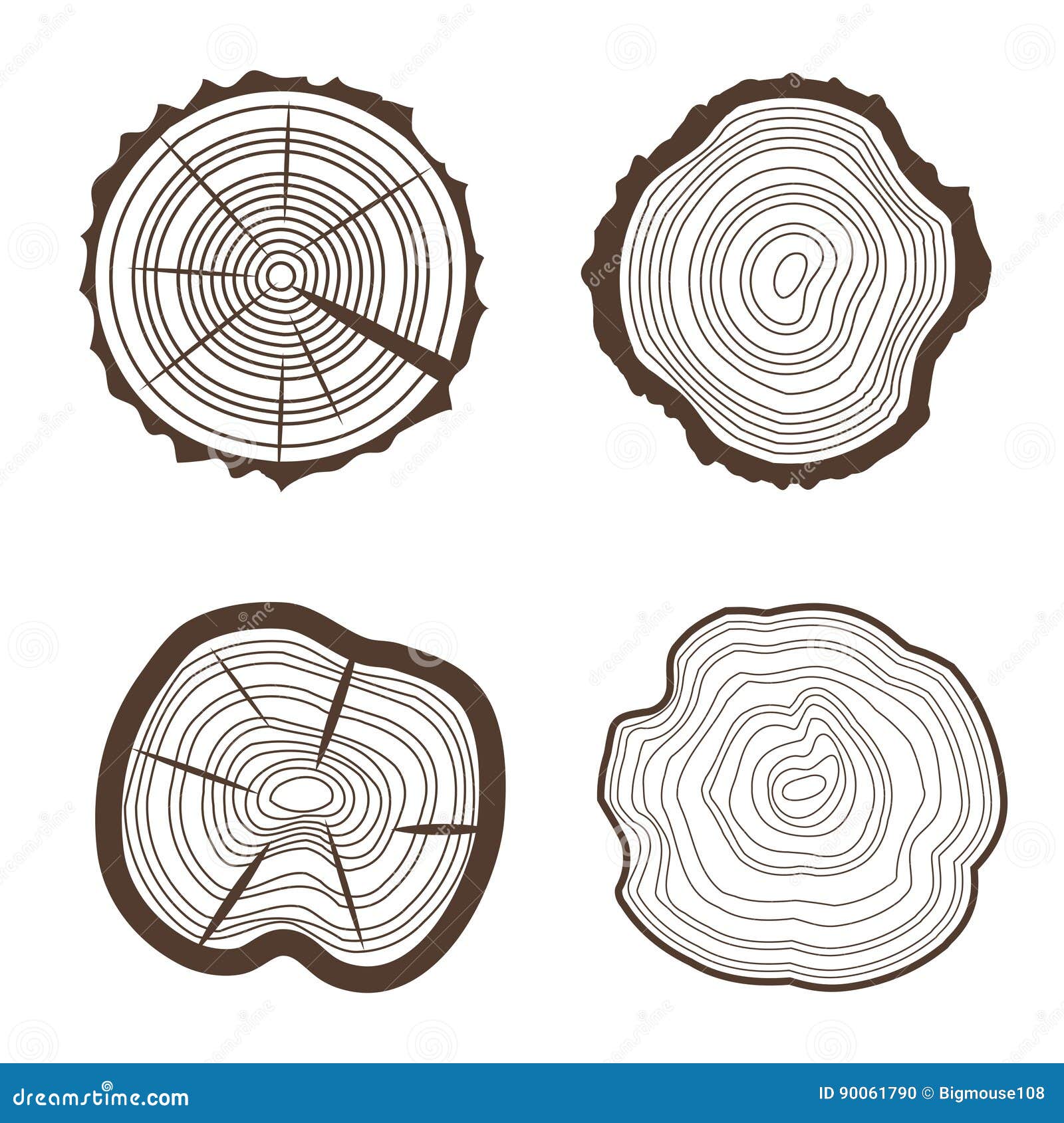 Die Eingestellten Baum Ringe Sahen Stamm Eco Design Art Zu Schneiden Vektor Vektor Abbildung Illustration Von Baum Vektor