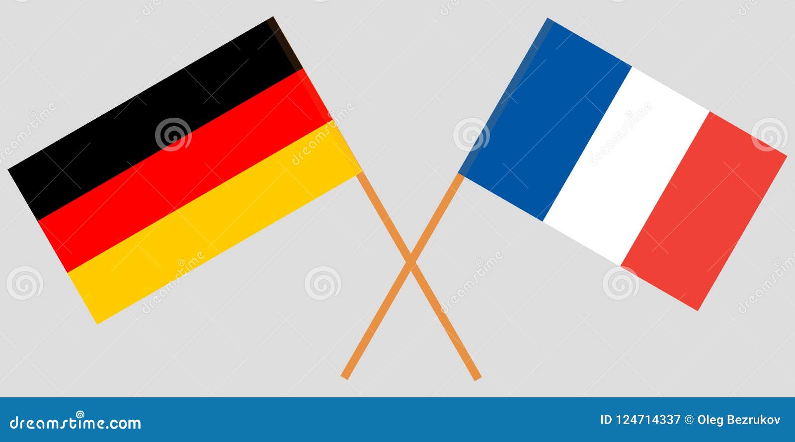 Die Gekreuzten Deutschland- Und Frankreich-Flaggen Vektor ...