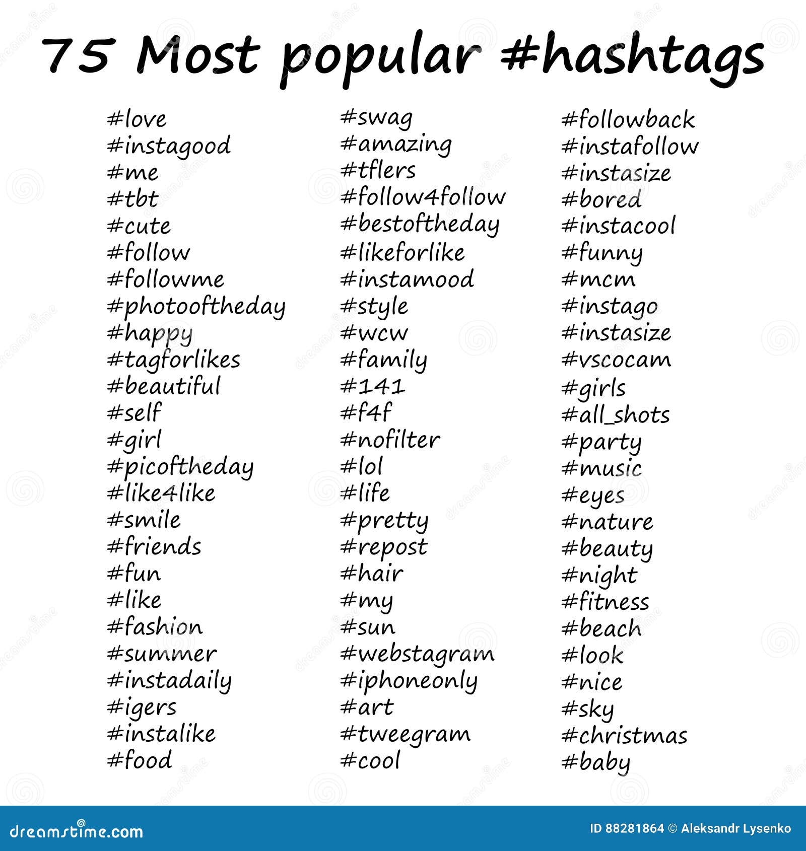 Die Meiste Populare Hashtags In Der Hand Gezeichnete Art Vektor Abbildung Illustration Von Hashtags Meiste 1864