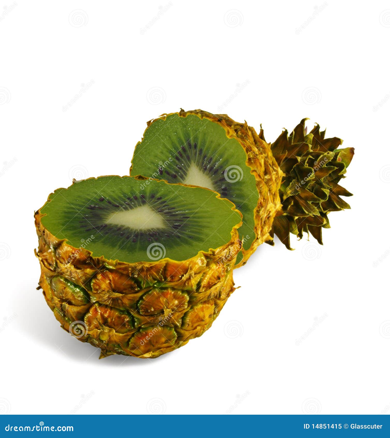 Die Transformation Von Ananas in Der Kiwi. Stockbild - Bild von gesund ...