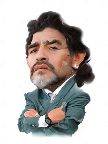 Diego Maradona Caricature editorial photography. Illustration of player ...