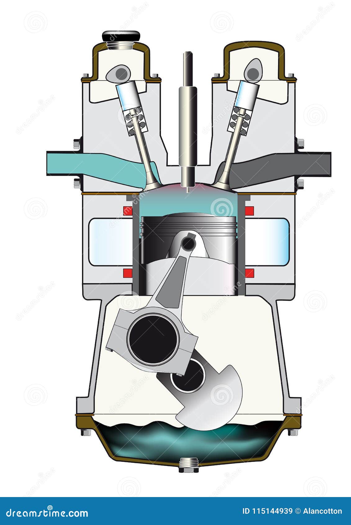 Diesel Compression Stroke. stock vector. Illustration of graphic 115144939