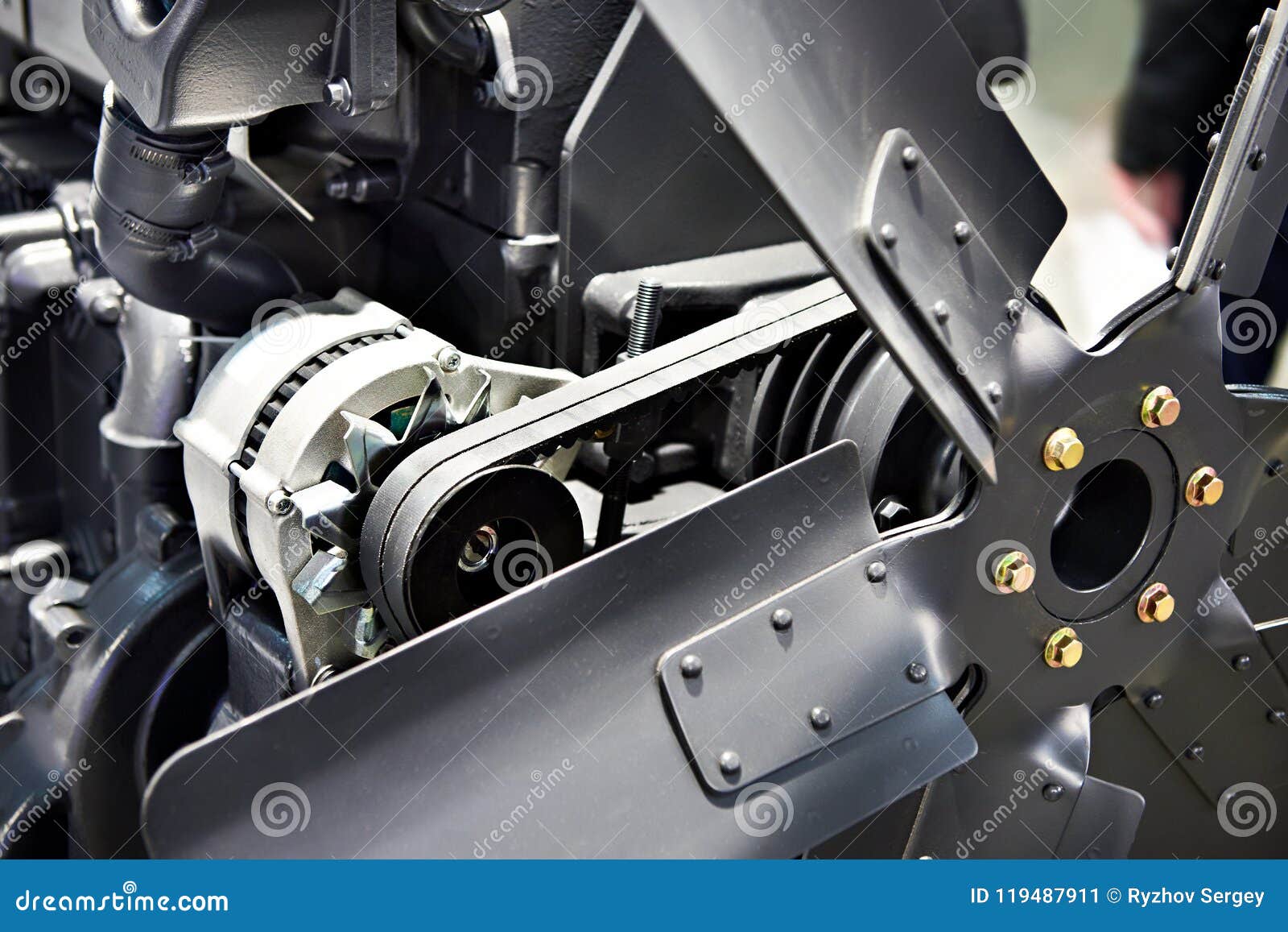 Diesel Engine Cooling Fan stock image. Image of energy 119487911