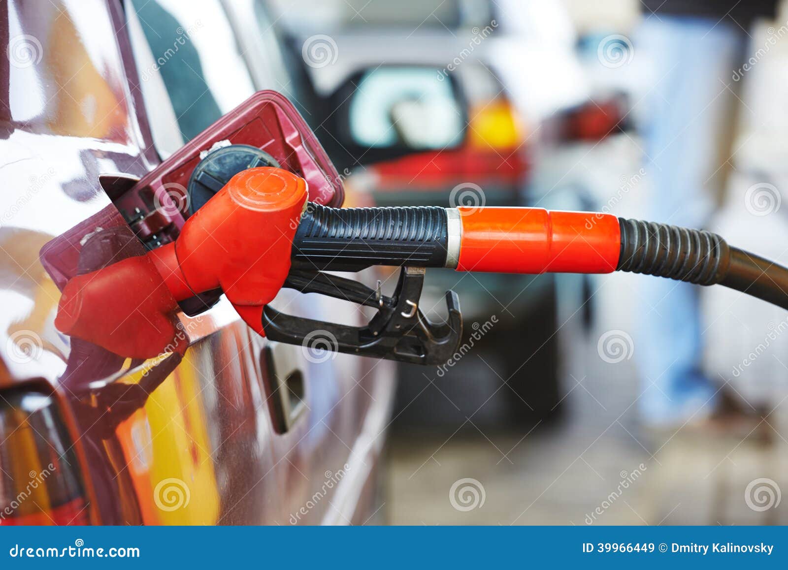 diesel or gasoline fuel nozzle at station