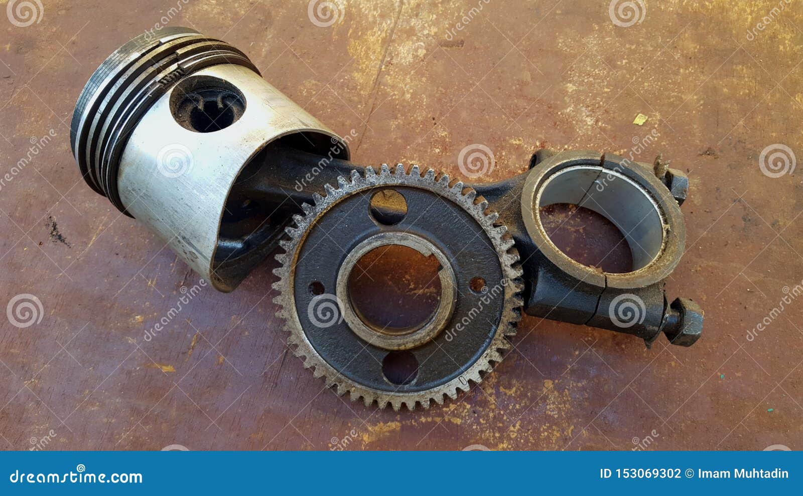 Diesel Piston and Gear, the Main Driving Component on the Engine Stock Photo Image of generate