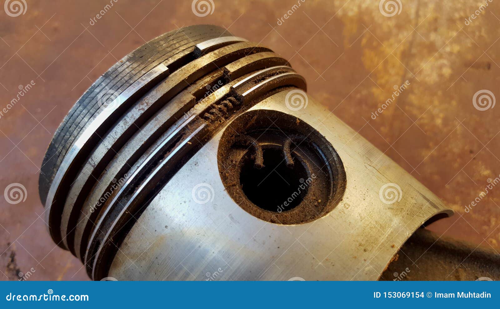 Diesel Piston, the Main Driving Component on the Engine Stock Photo