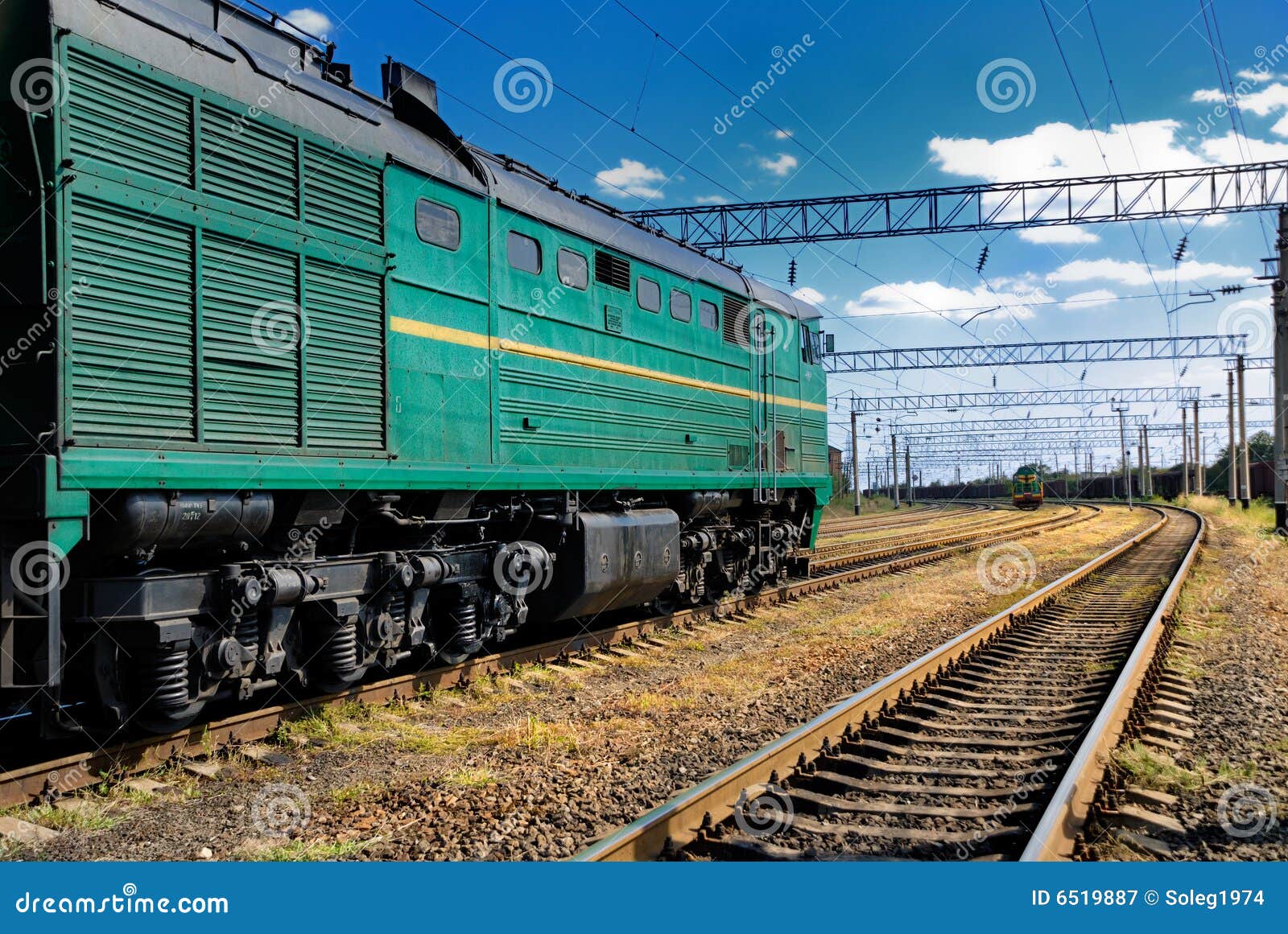 The Diesel Train on Railroad Stock Image Image of