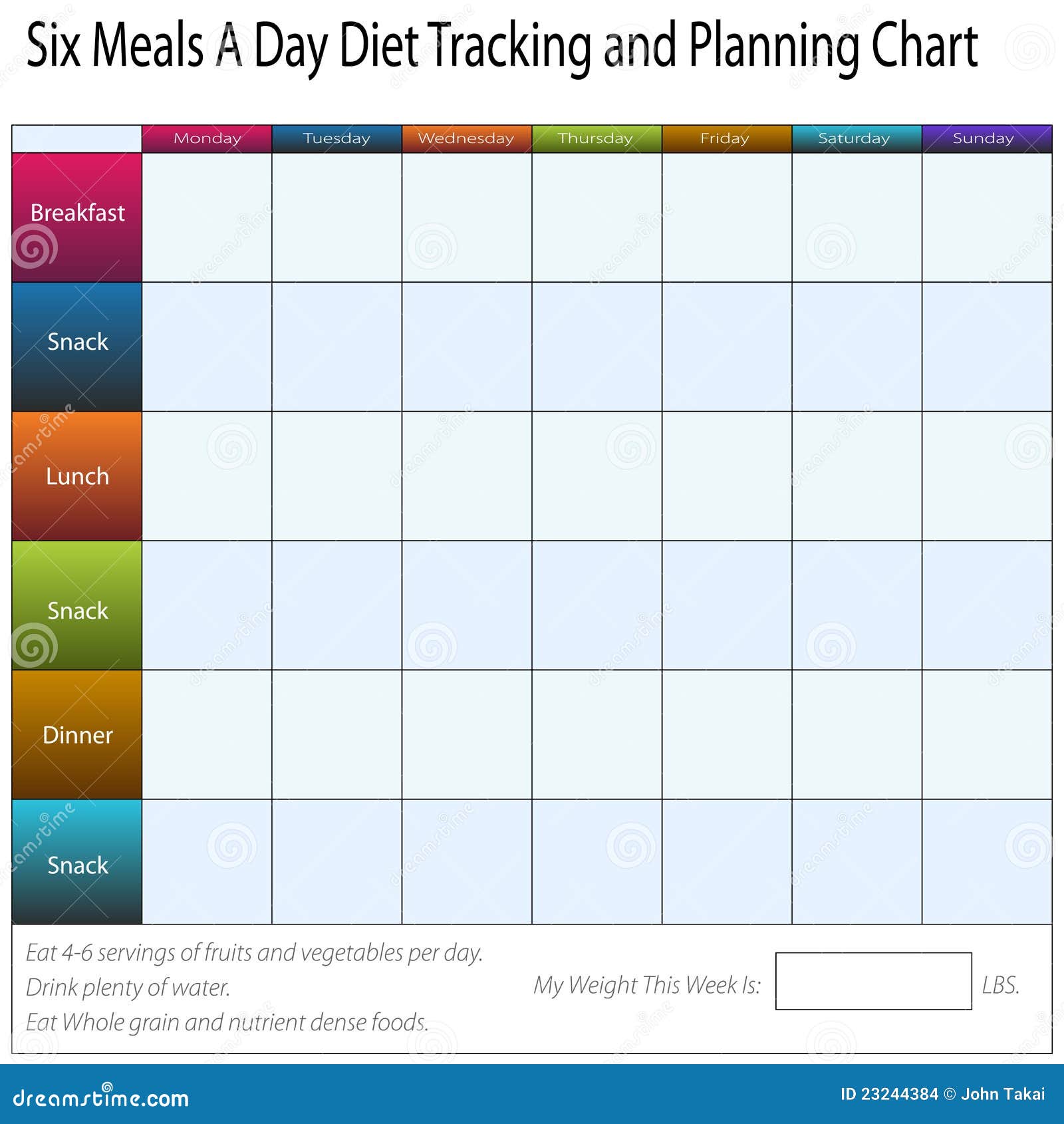 Diet Tracking Chart stock vector. Illustration of background ...