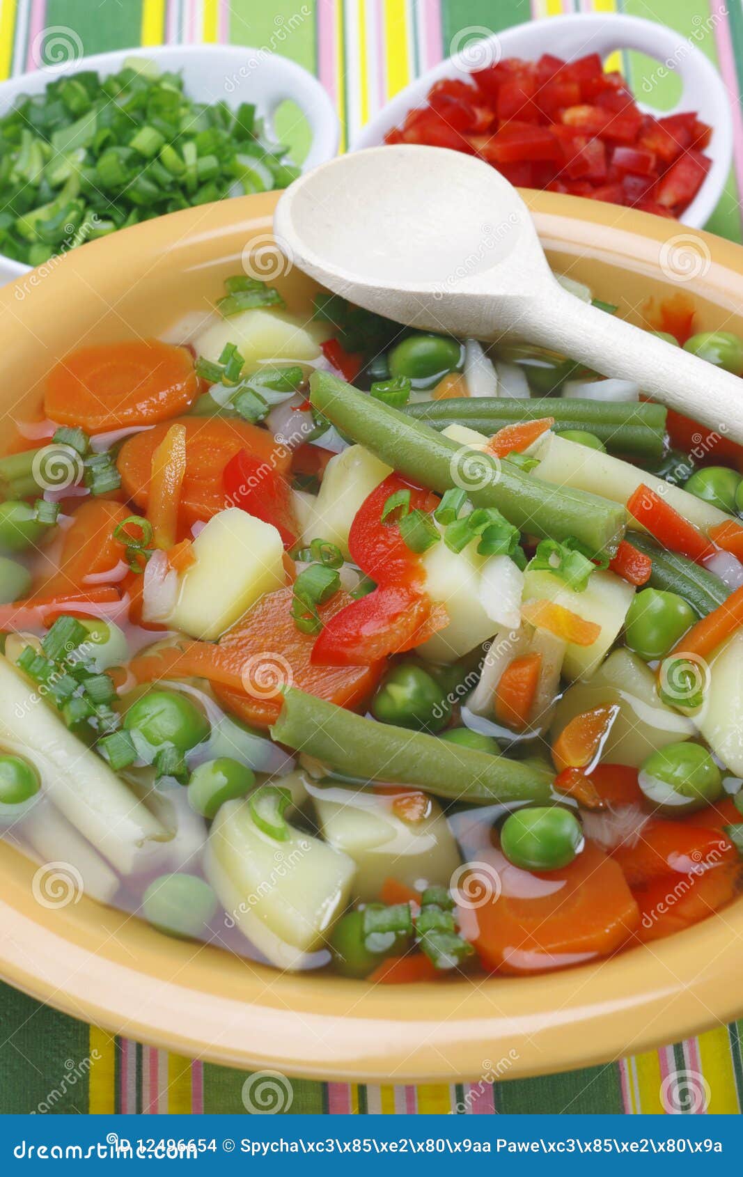 Diet vegetable soup. stock photo. Image of natural, carrot 12496654