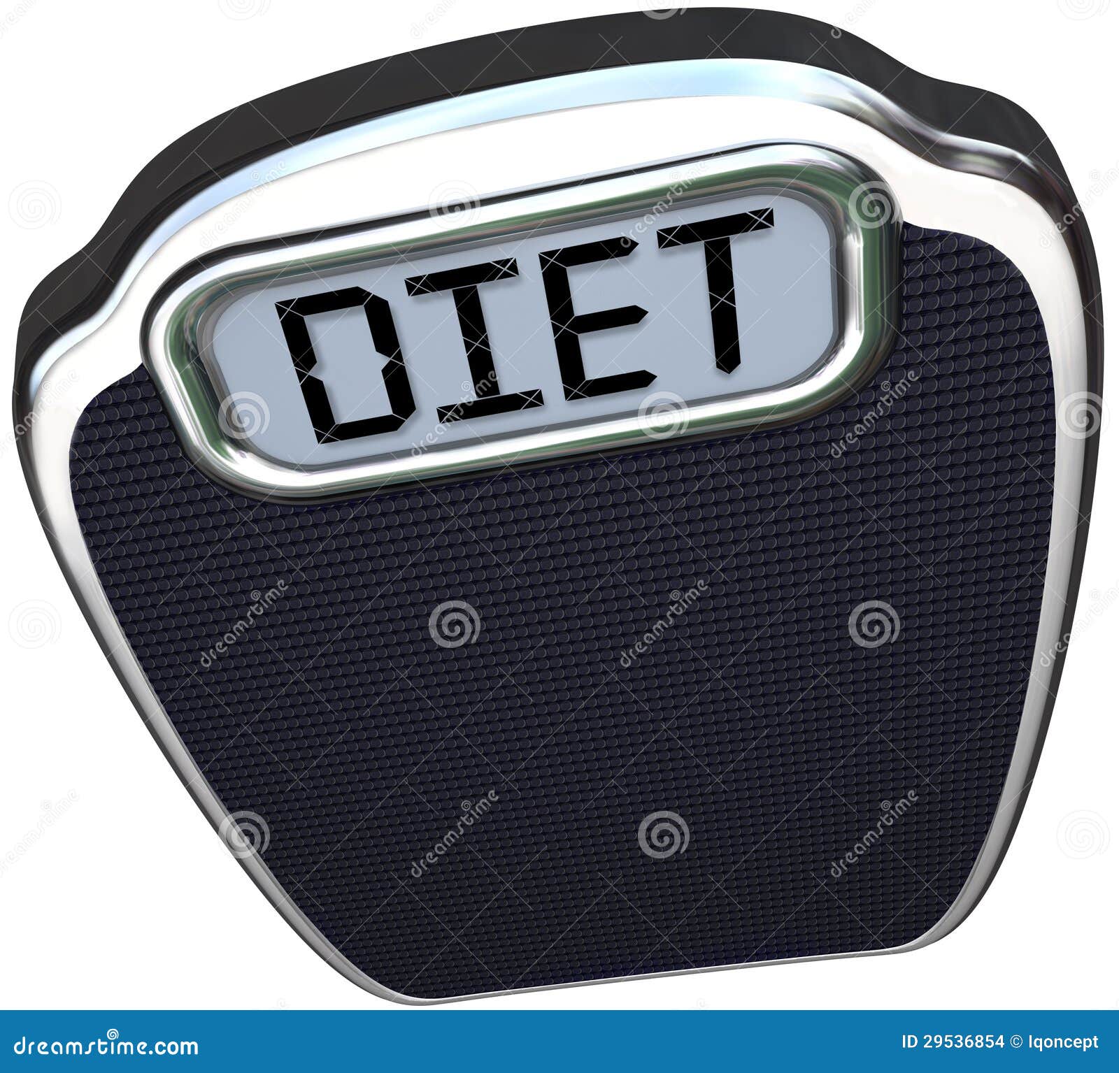 Diet Word on Scale Lose Weight Eat less Stock Illustration