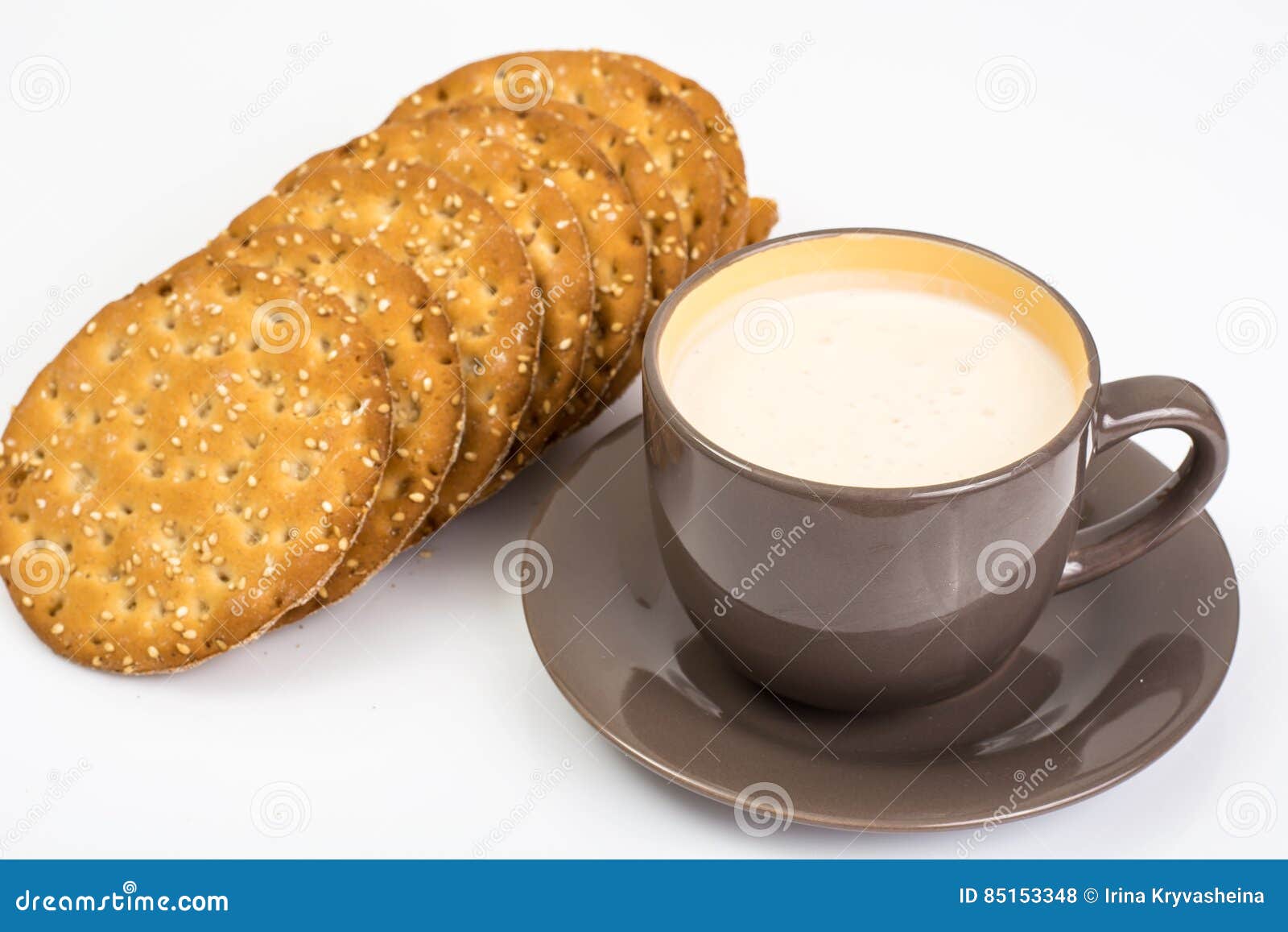 Dietary Menu Whole Wheat Bread and Yogurt in a Cup Stock Photo Image