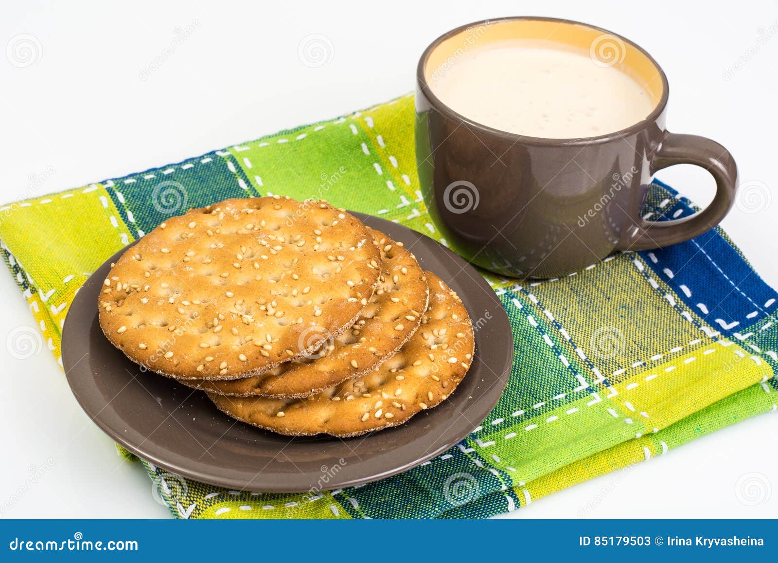 Dietary Menu Whole Wheat Bread and Yogurt in a Cup Stock Image Image