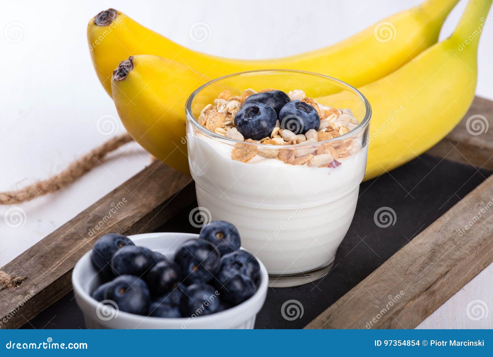 Dietetic Breakfast Fruits, Yoghurt and Muesli Stock Photo Image of