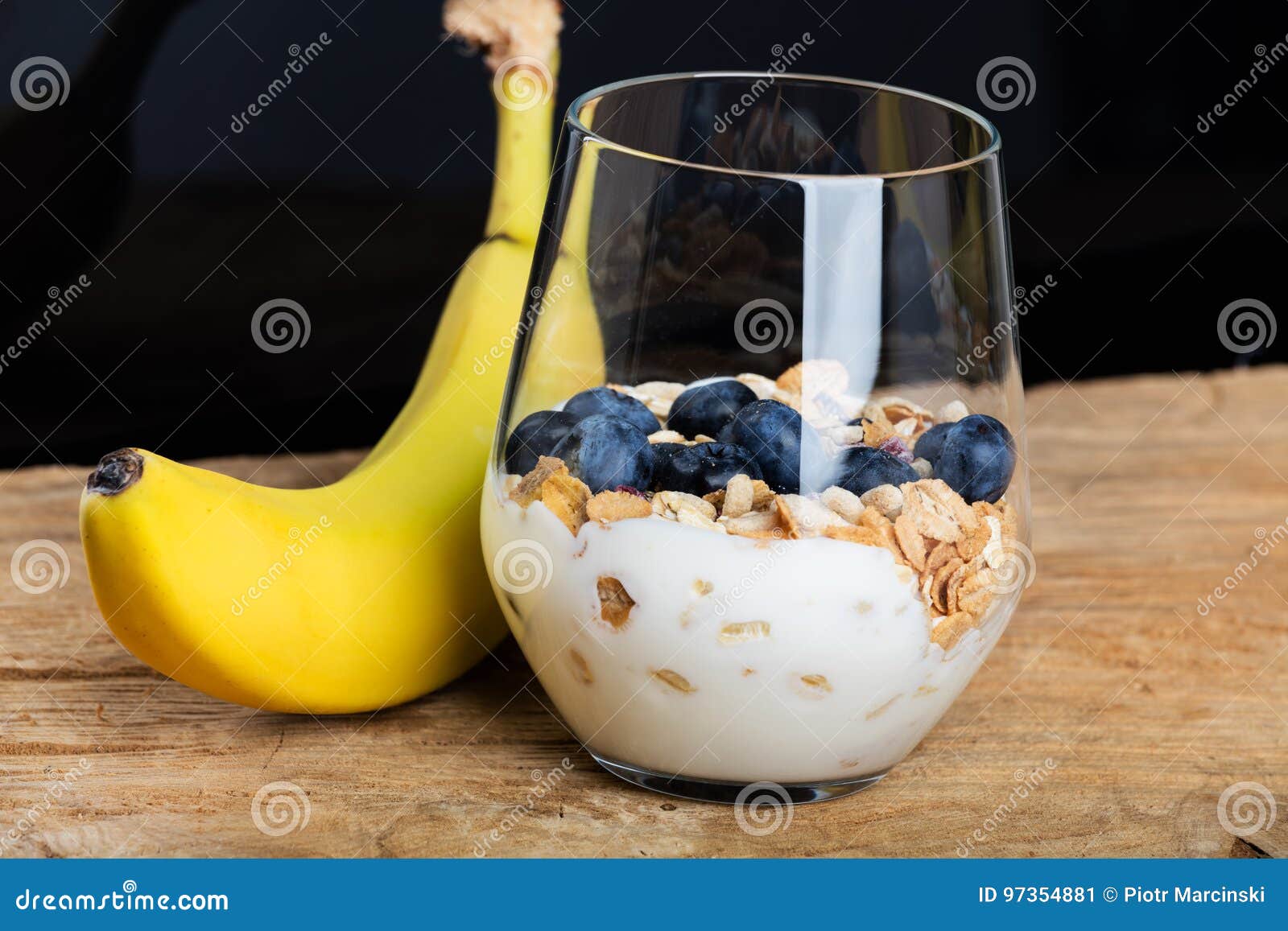 Dietetic Breakfast Fruits, Yoghurt and Muesli Stock Image Image of