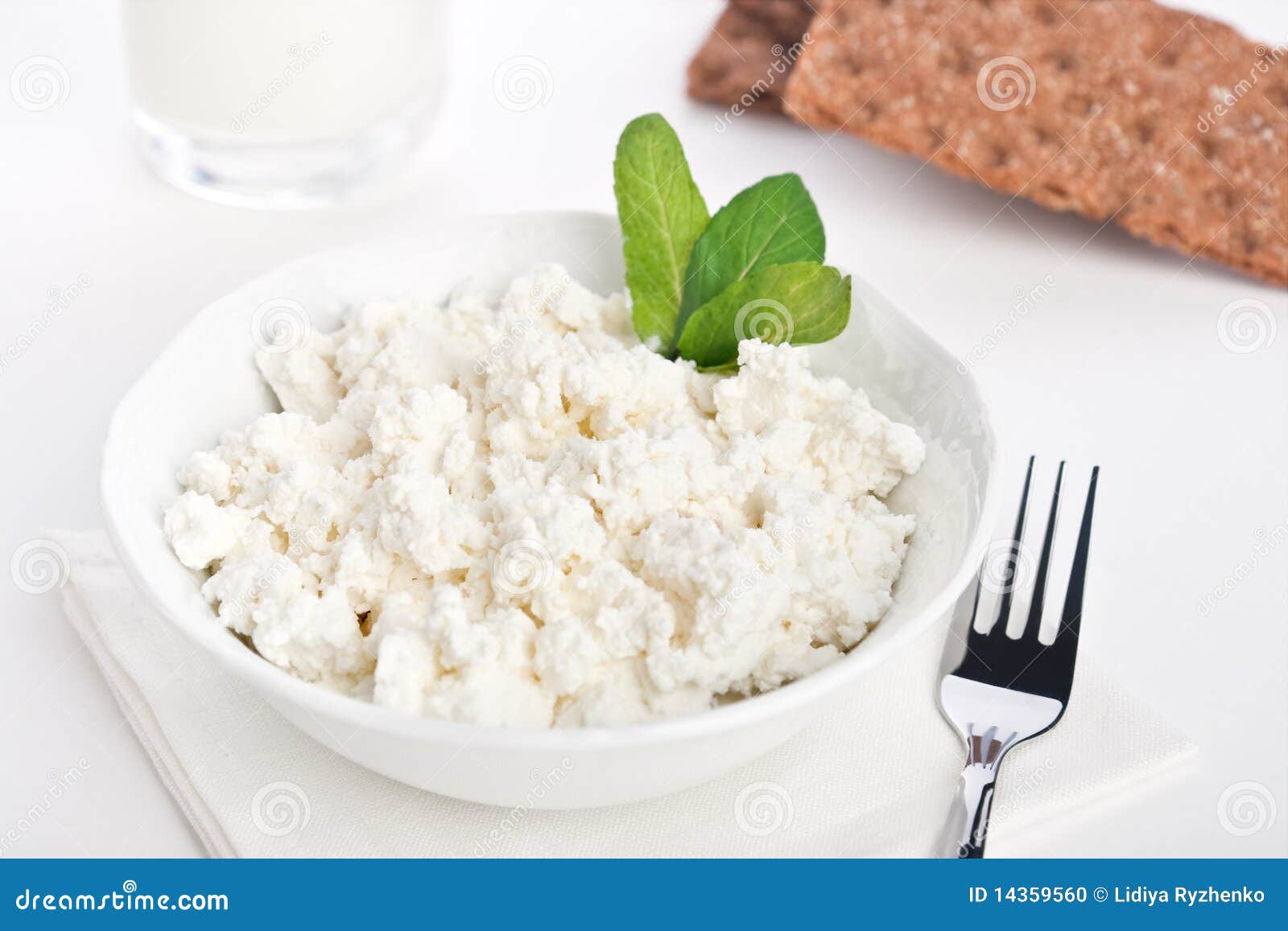 Dieting Cottage Cheese Breakfast Stock Photo Image of freshness, plug