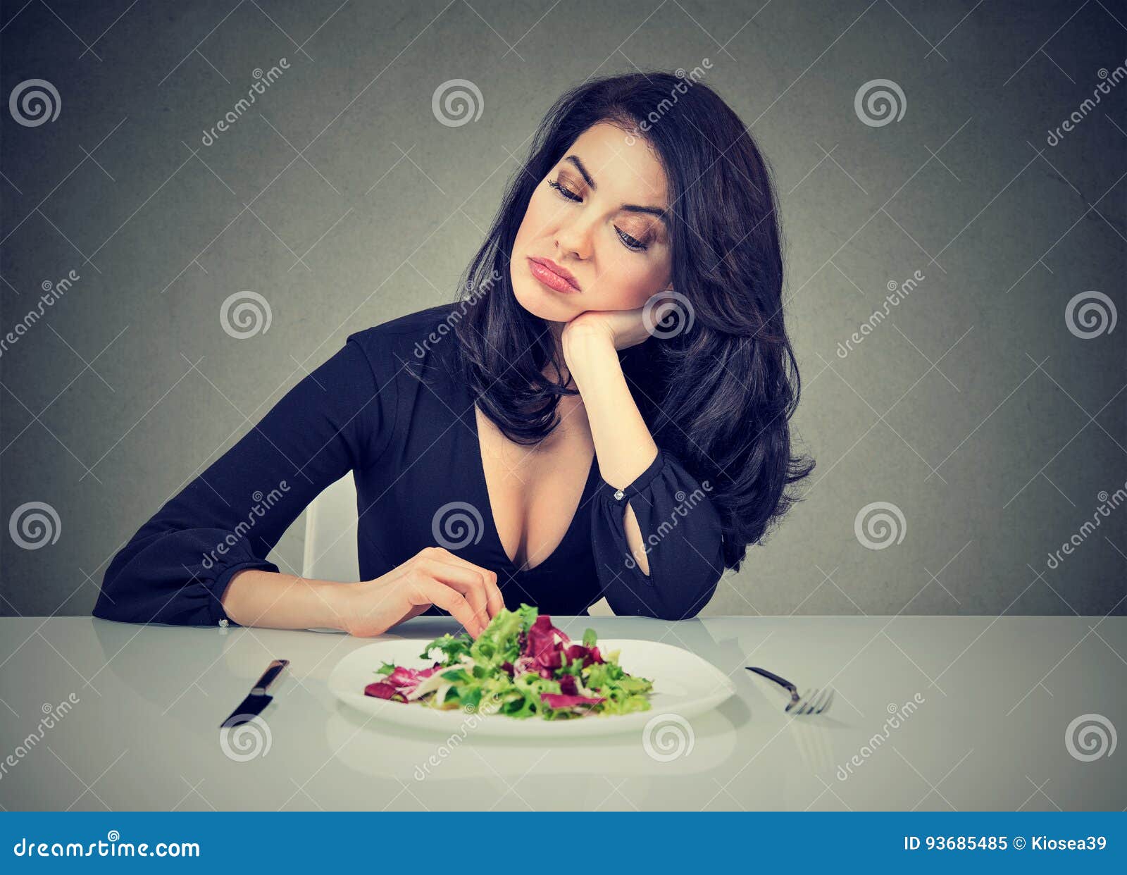 dieting habits changes. woman hates vegetarian diet